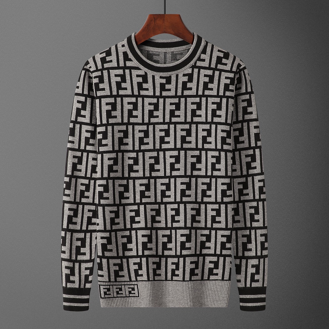 FEN•DI, suéter, modelo M2123#, tallas: M-XXXL, tejido: modal, anti-pilling, color: gris