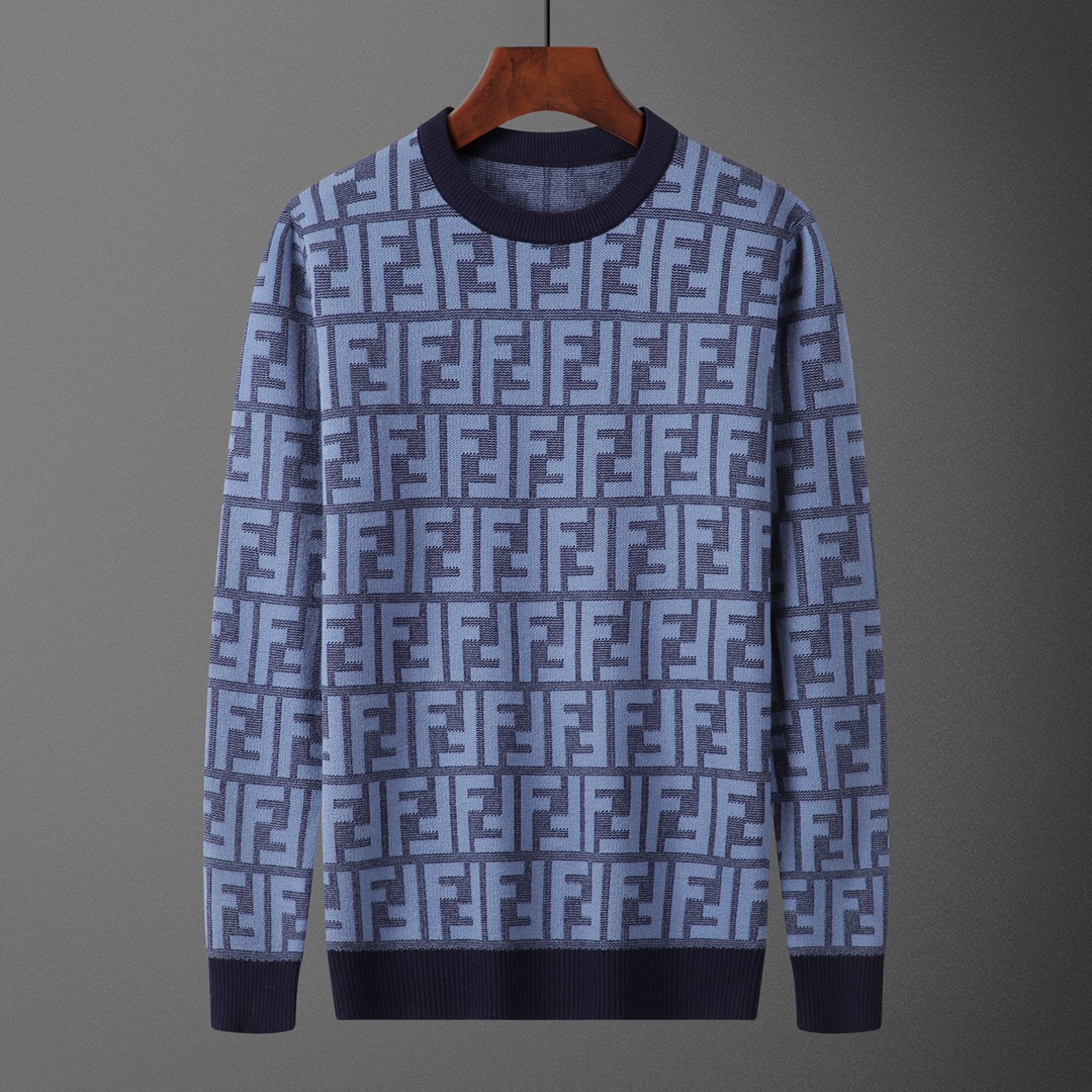 FEN•DI, suéter, número M2199#, tallas: M-XXXL, tejido: modal, anti-bolitas, color: azul