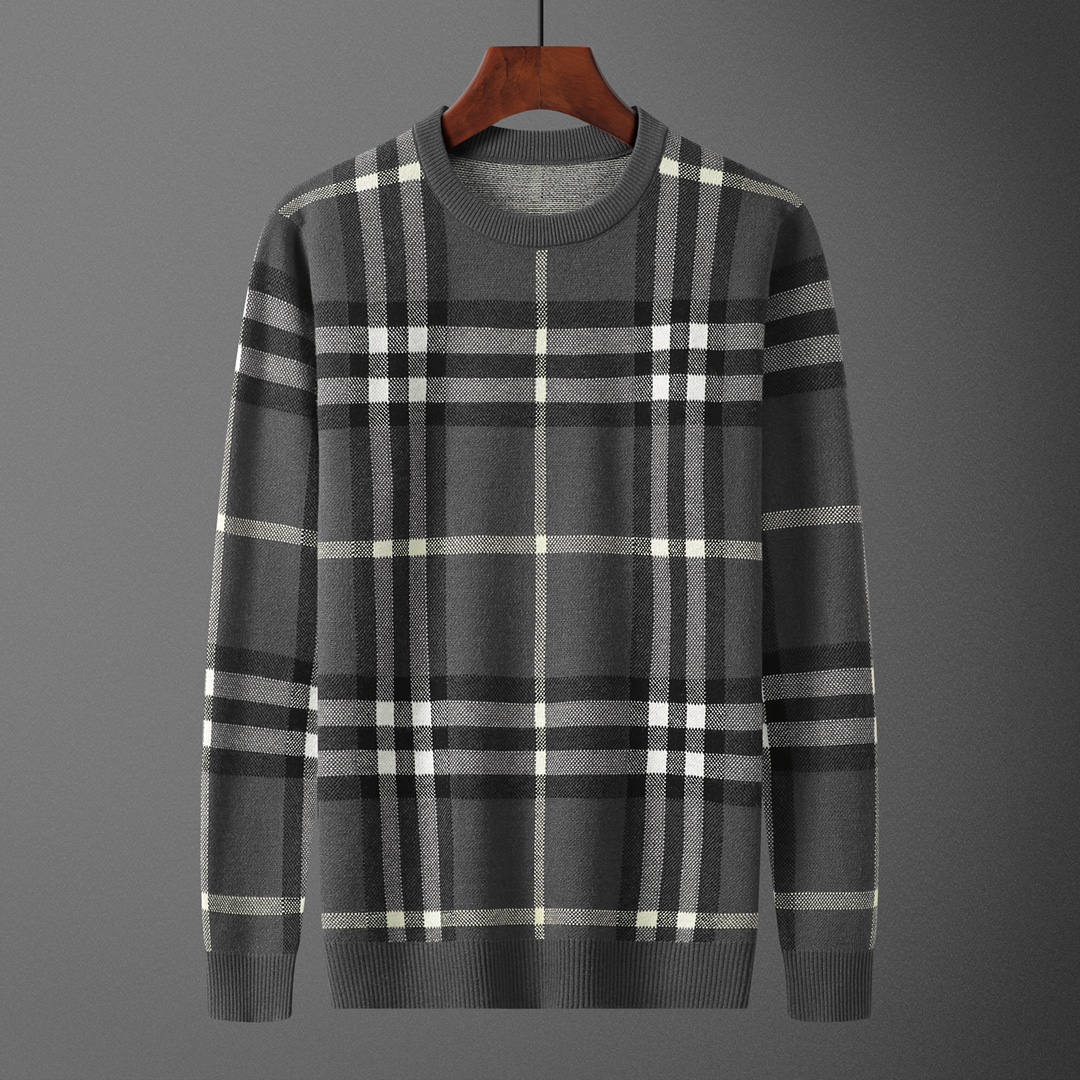 BUR•BERRY, suéter, modelo M2131#, tallas: M-XXXL, tejido: modal, anti-pilling, color: gris