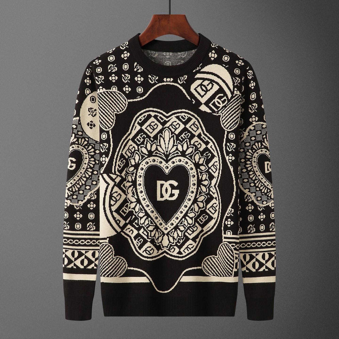 Dolce•Gabbana, suéter, modelo M2203#, tallas: M-XXXL, tejido: modal, anti-pilling, color: negro