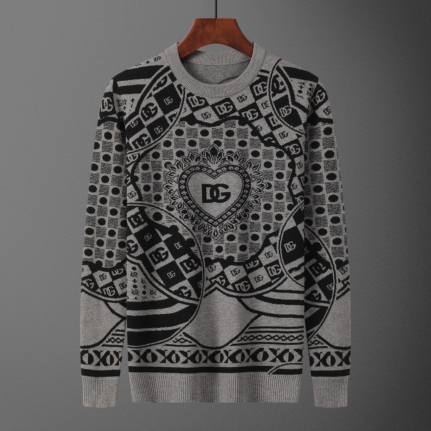 Dolce•Gabbana, suéter, modelo M2238#, tallas: M-XXXL, tejido: modal, anti-pilling, color: gris