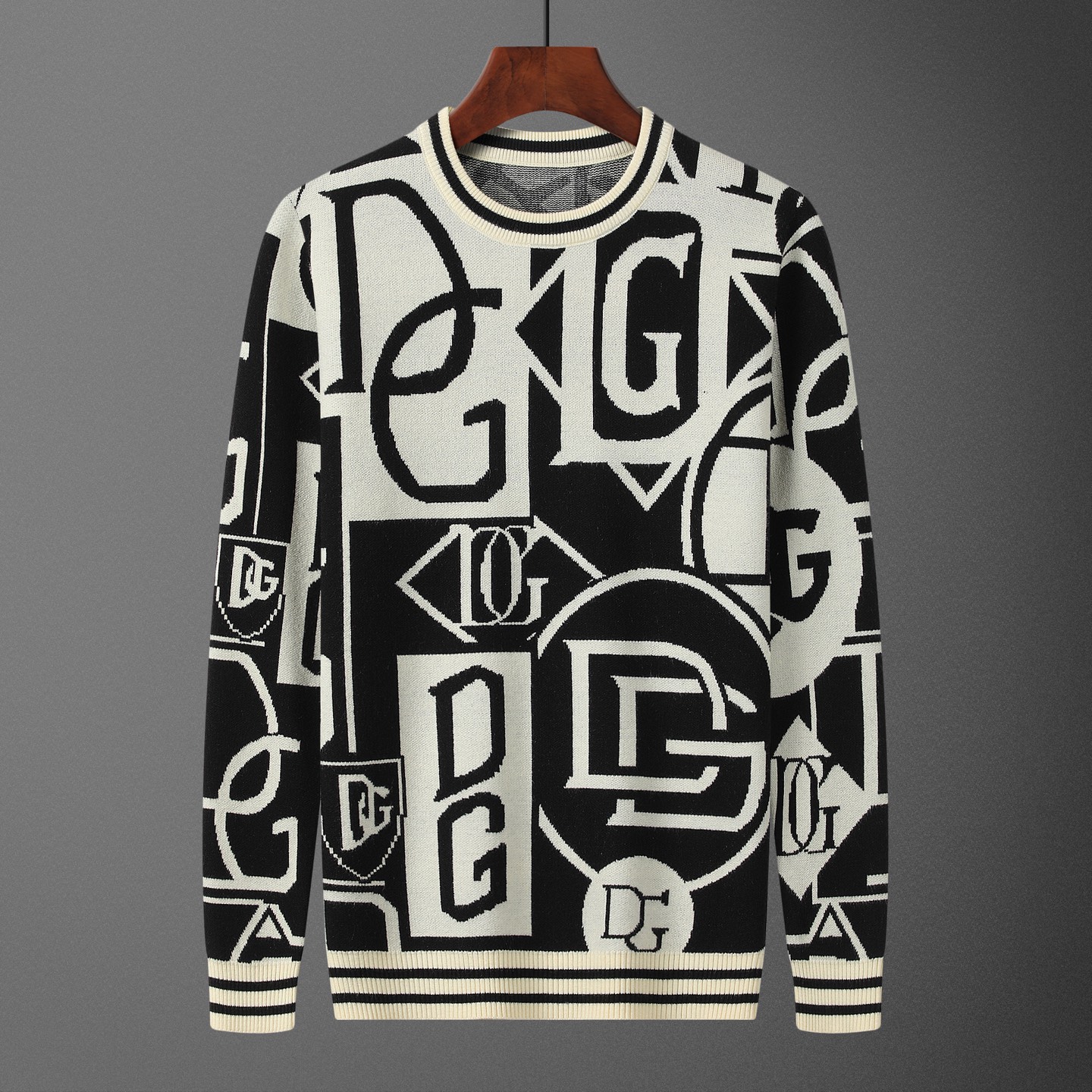 Dolce•Gabbana，毛衣，款号M2229#，码数:M-XXXL，面料: 莫代尔.抗起球，颜色:黑色