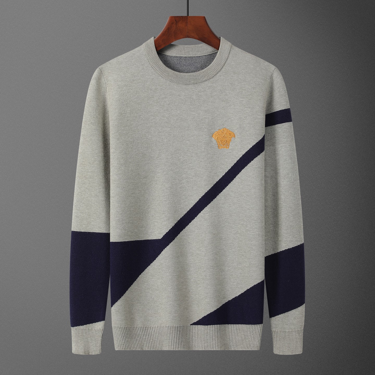 VER•SACE, suéter, número de modelo M2236#, tallas: M-XXXL, tela: modal, anti-pilling, color: gris