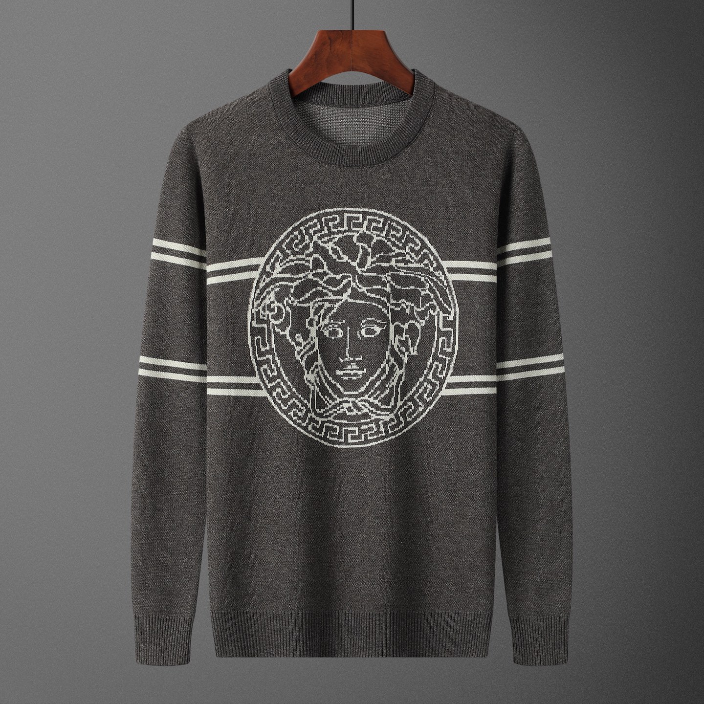 VER•SACE, suéter, número de modelo M2239#, tallas: M-XXXL, tela: modal, anti-pilling, color: gris