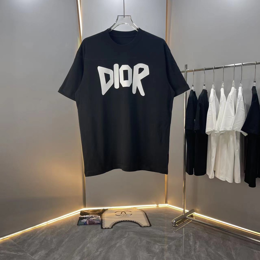 [Alta calidad] Dio*Di* 2024ss tela de algodón puro de primavera y verano, la última camiseta de manga corta con cuello …