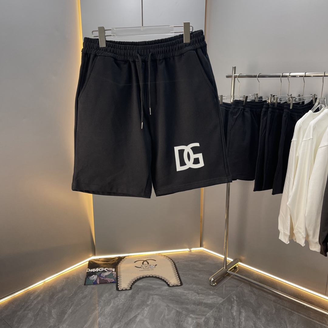 【Alta calidad】Dolce & Gabbana DG 2024ss primavera-verano pantalones cortos de algodón puro, diseño de logo de…