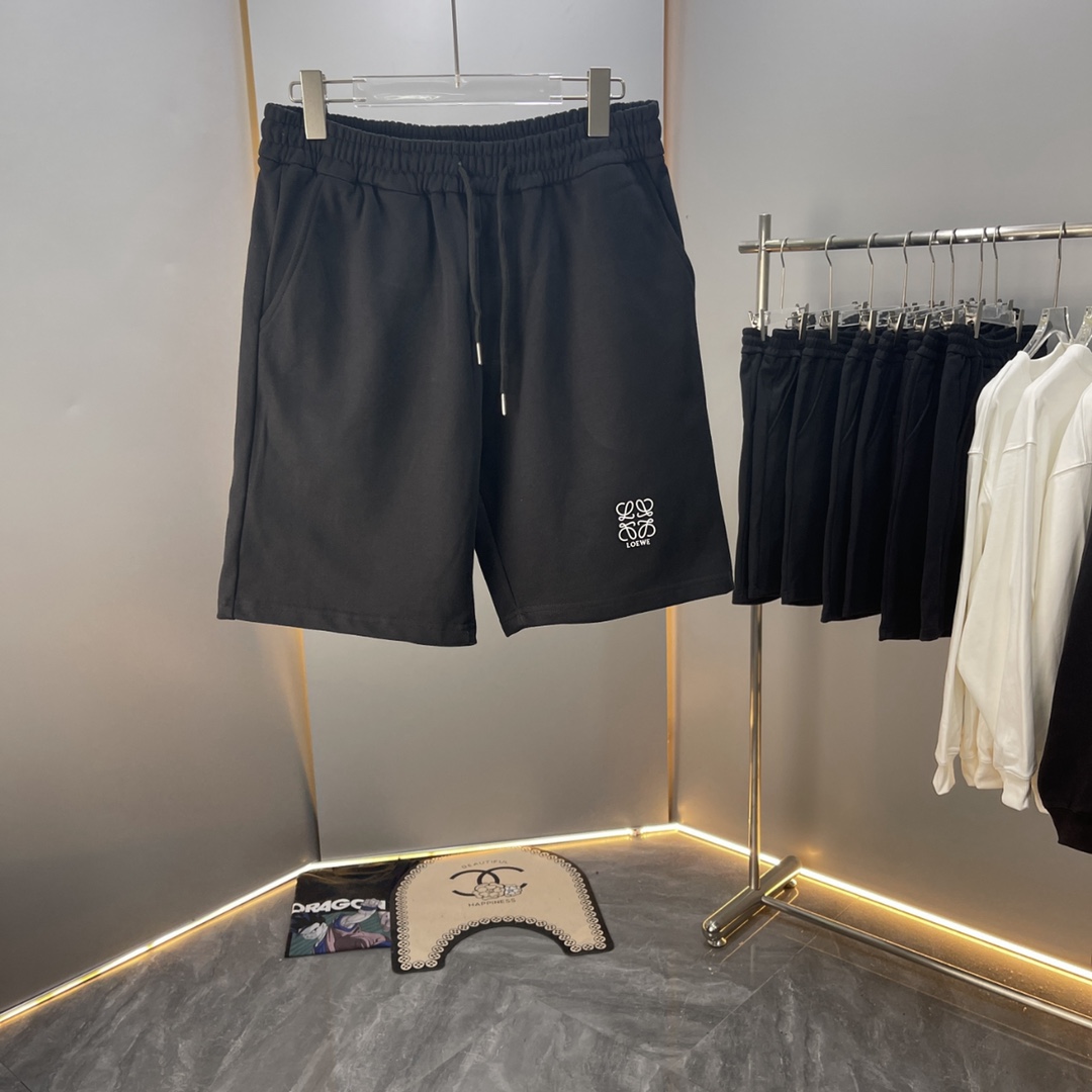 🅿️100 【Alta calidad】Loe 罗意 2024ss primavera-verano tela de algodón puro último estilo pantalones cortos 420g, diseño d…