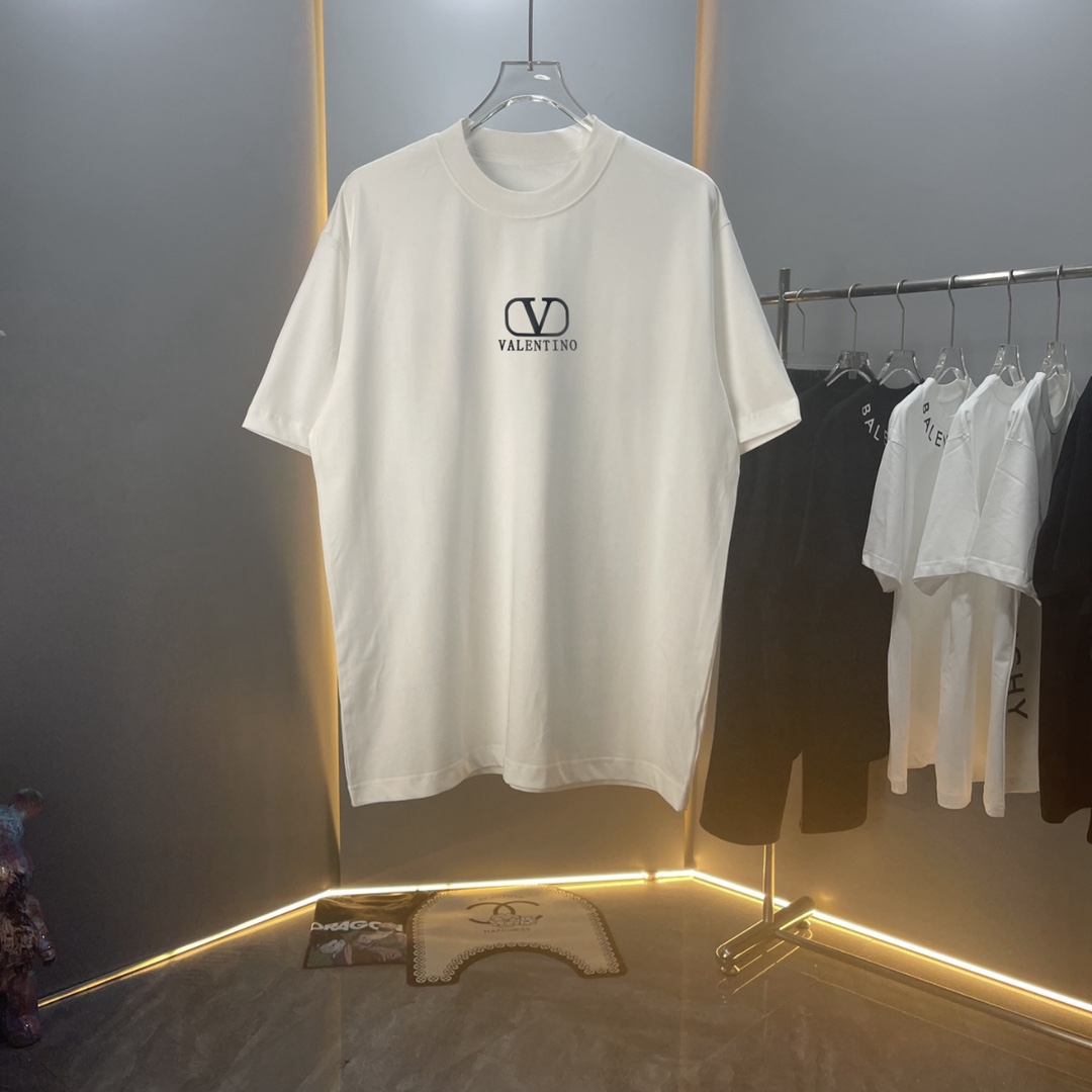 【Alta calidad】 Valen Hualun 2024 SS primavera-verano camiseta de cuello redondo de manga corta de algodón puro, última …