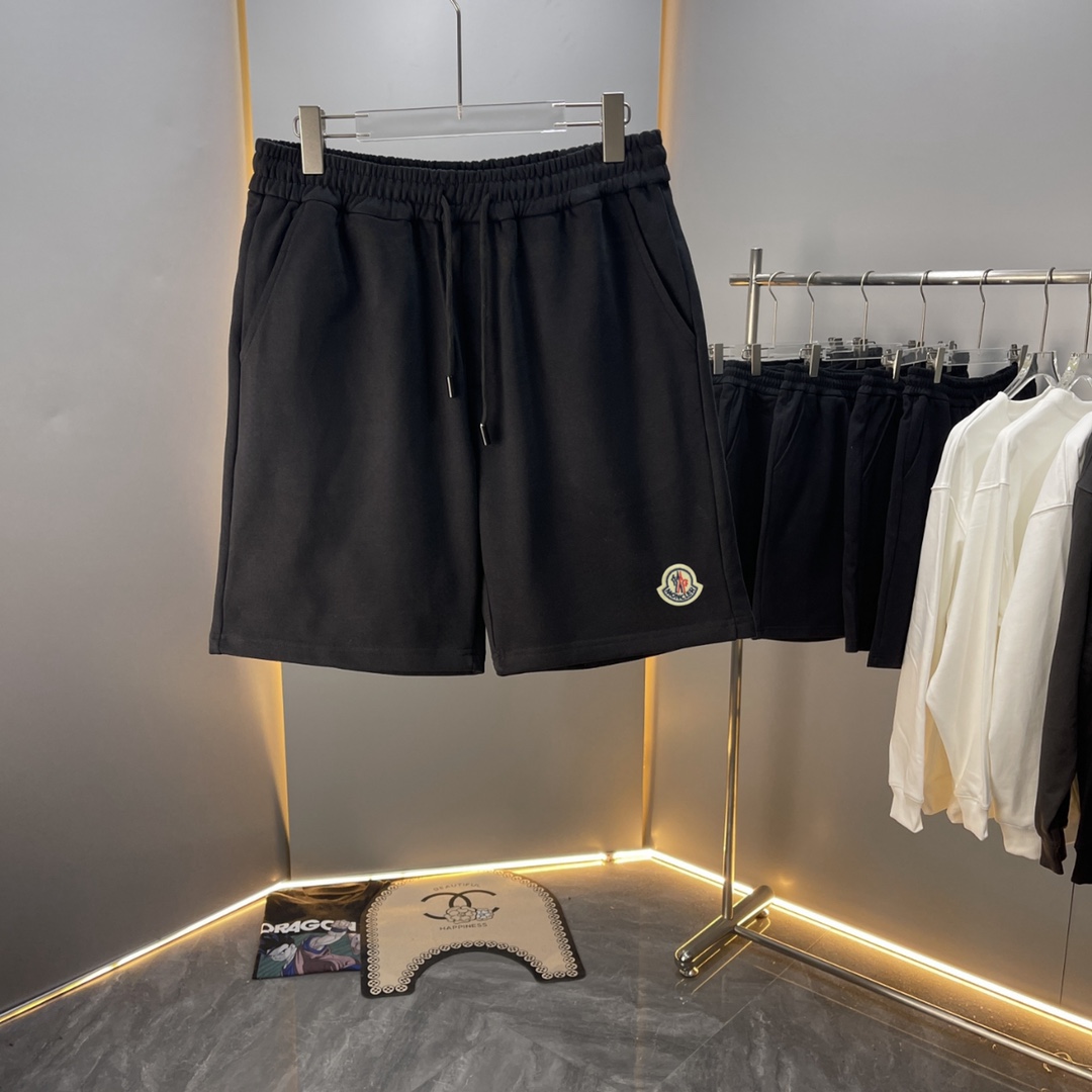 【Alta calidad】Moncler 2024ss primavera/verano pantalones cortos de algodón puro, último estilo, 420g, diseño de logo de…