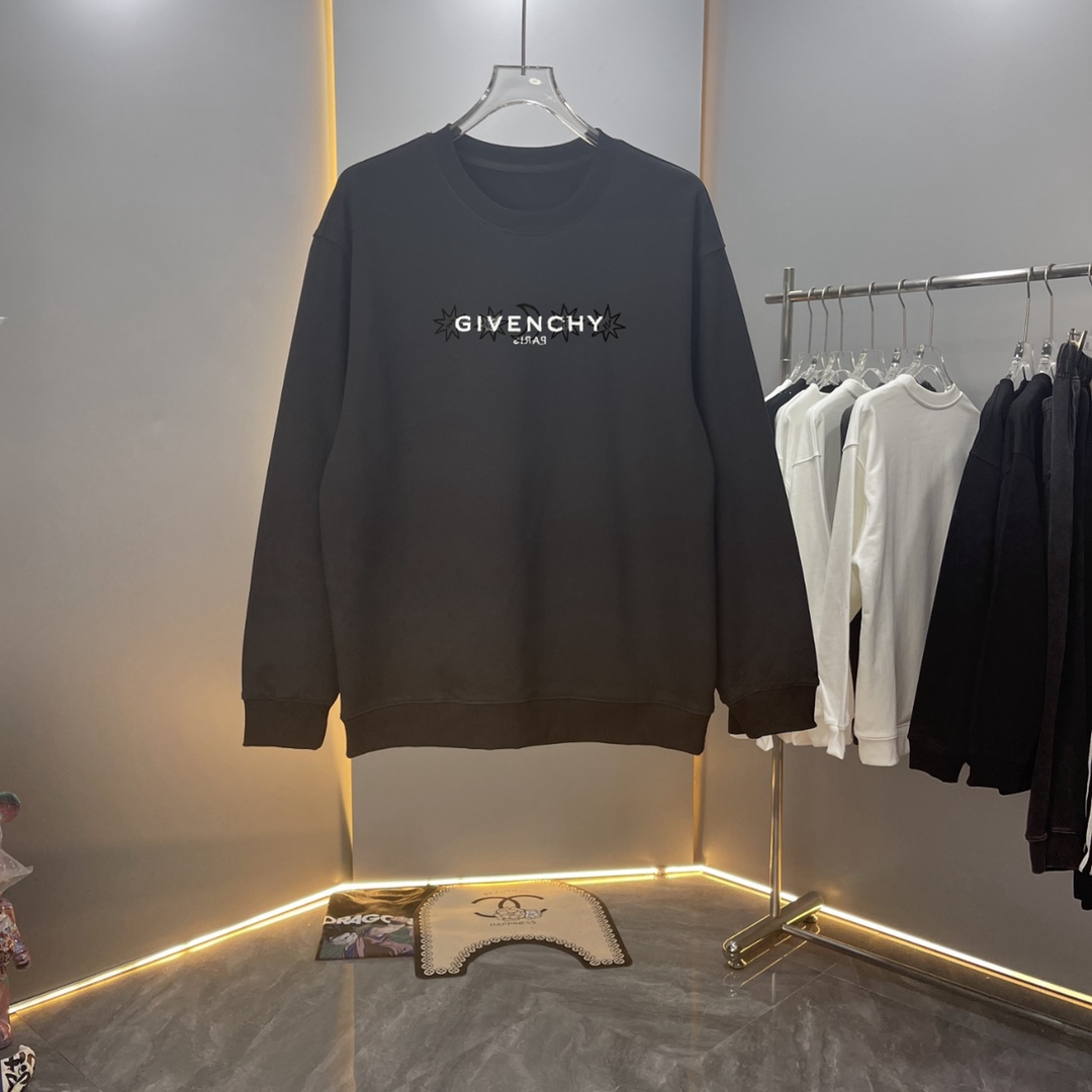 [Alta calidad] GIVEN 24ss tela de algodón puro de otoño e invierno, la última sudadera de moda con cuello red…