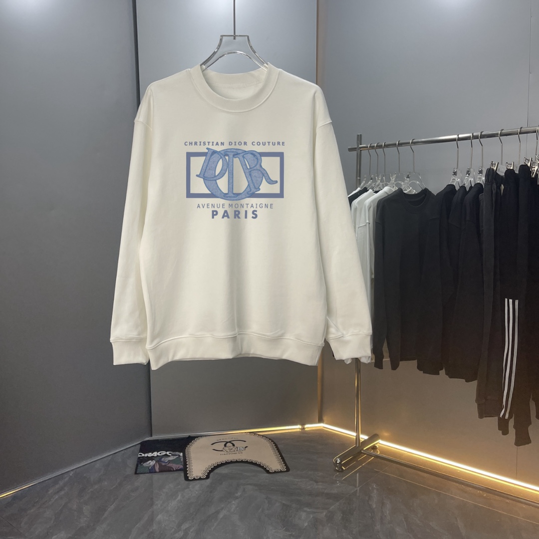 【Alta calidad】Dio di 24ss otoño-invierno algodón puro última temporada sudadera cuello redondo moda 400g, dis…