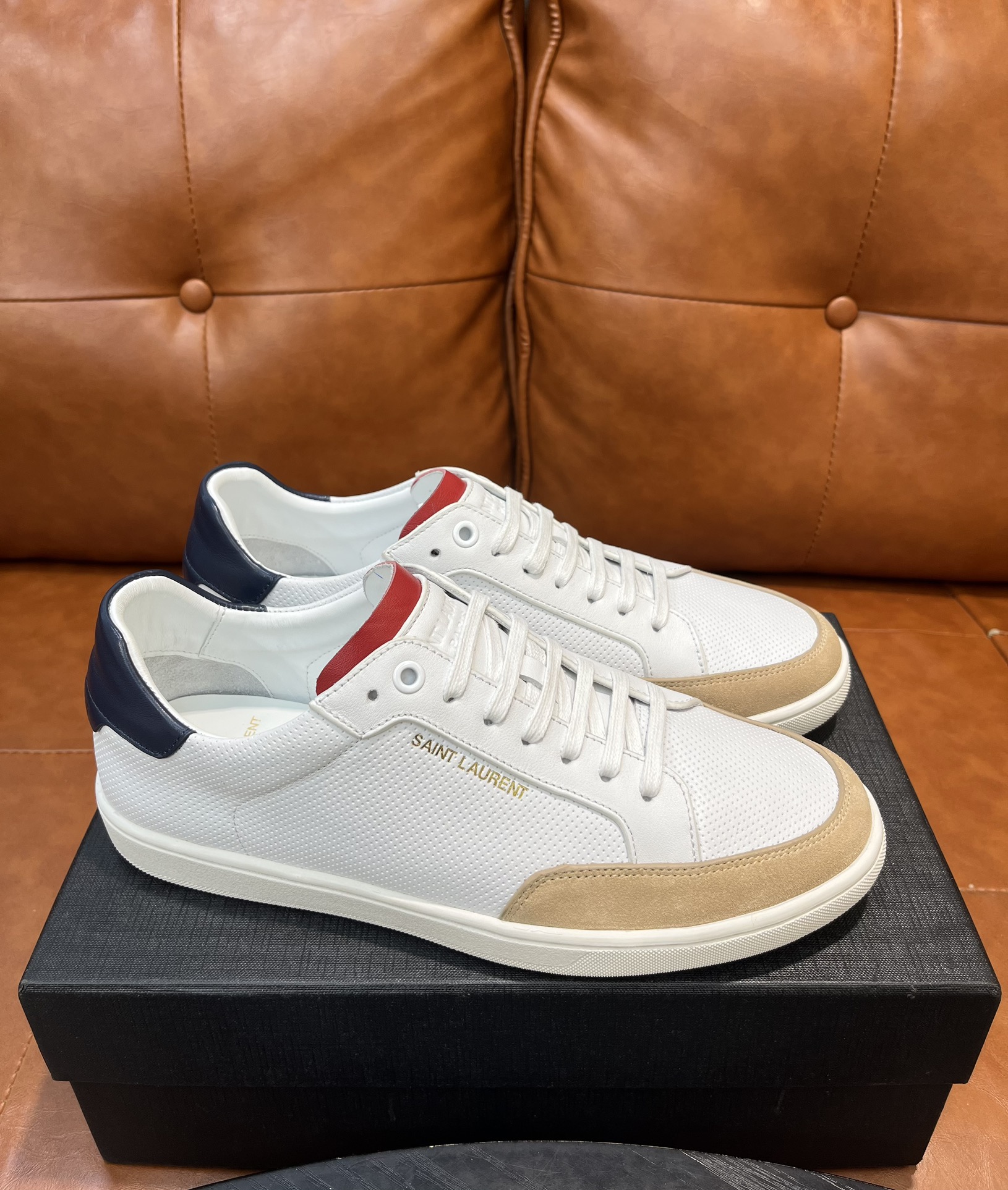 Saint Laurent Men's Court Classic SL/06 Embroidered Sneakers - Size 36-45 9 i1715597701 2857 0