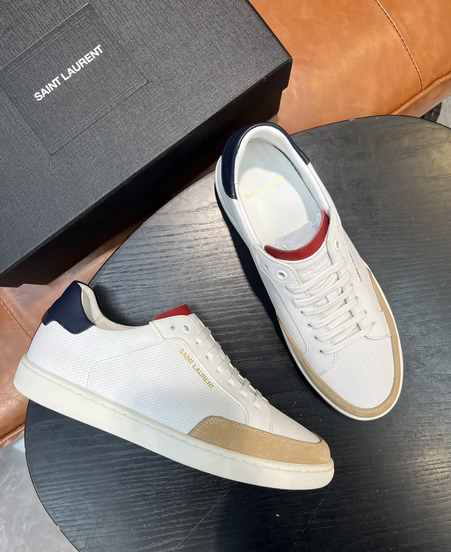 Saint Laurent Men's Court Classic SL/06 Embroidered Sneakers - Size 36-45 8 i1715597701 4190 0