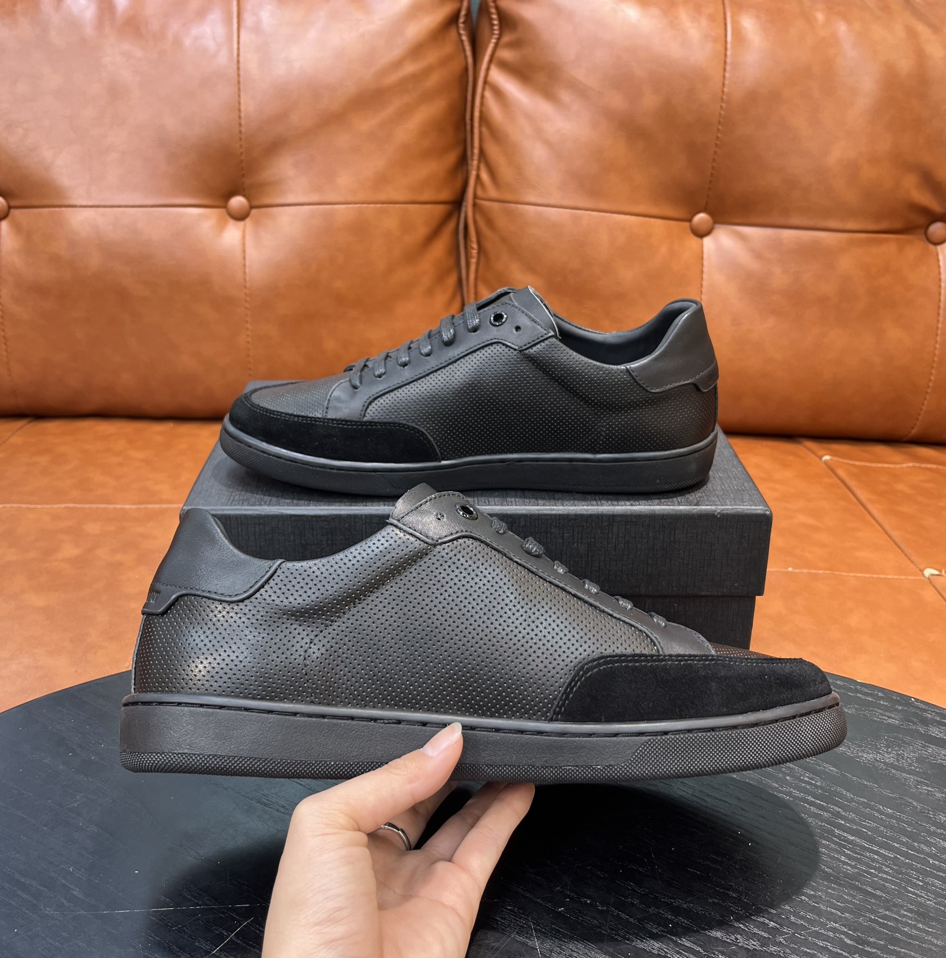 Yves Saint Laurent Men's Court Classic SL/06 Embossed Leather Sneaker 8 i1715597720 1056 0
