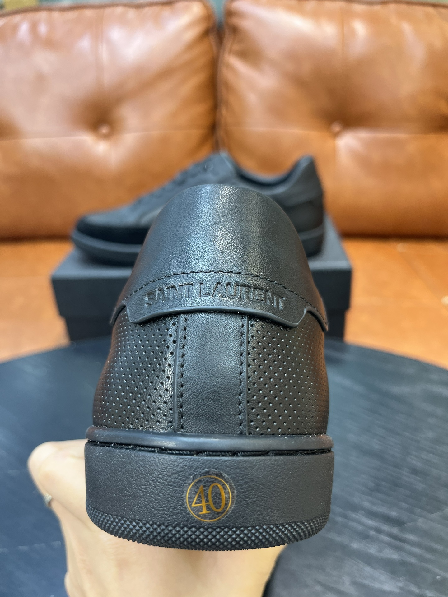 Yves Saint Laurent Men's Court Classic SL/06 Embossed Leather Sneaker 7 i1715597720 1129 0