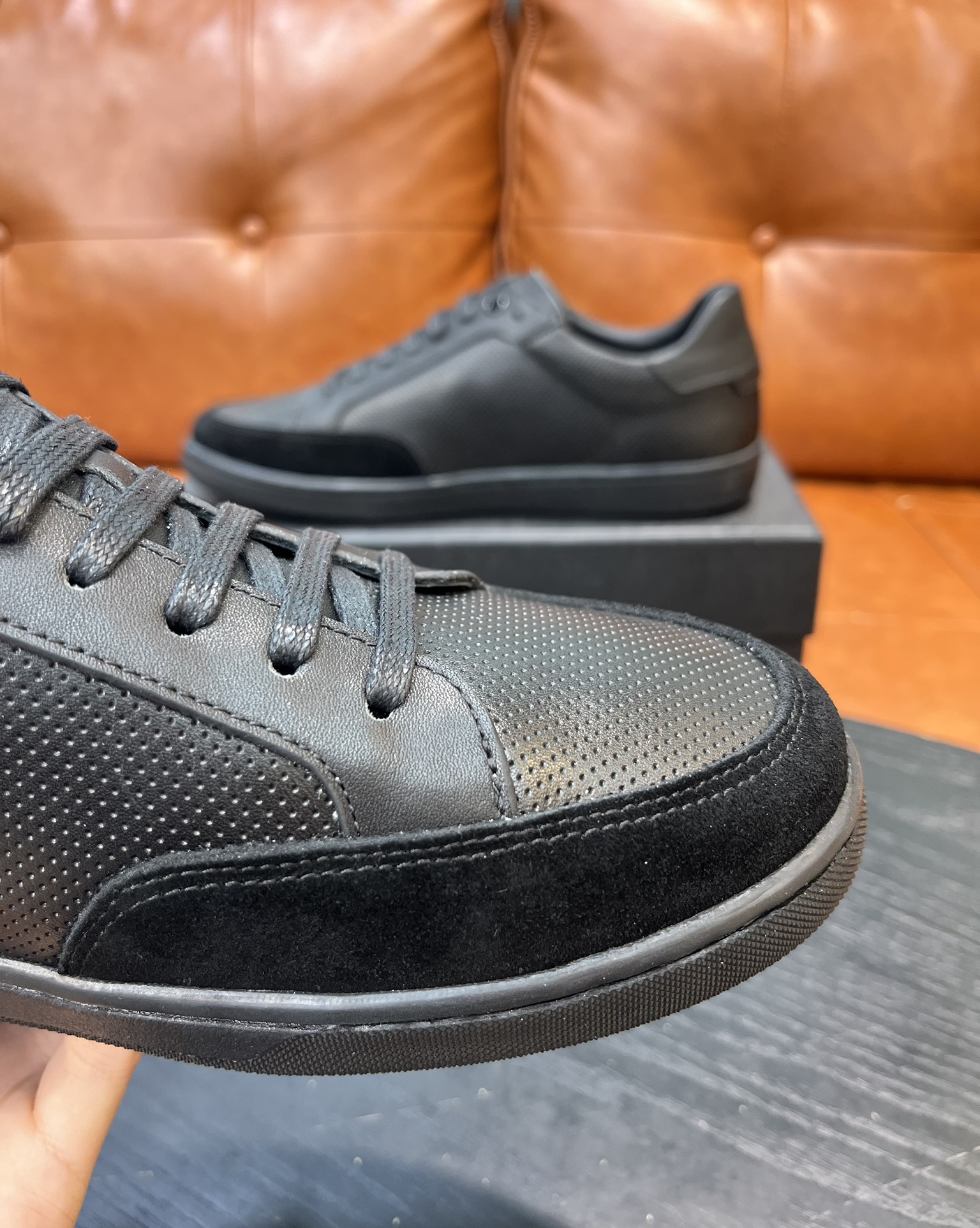 Yves Saint Laurent Men's Court Classic SL/06 Embossed Leather Sneaker 5 i1715597720 3055 0