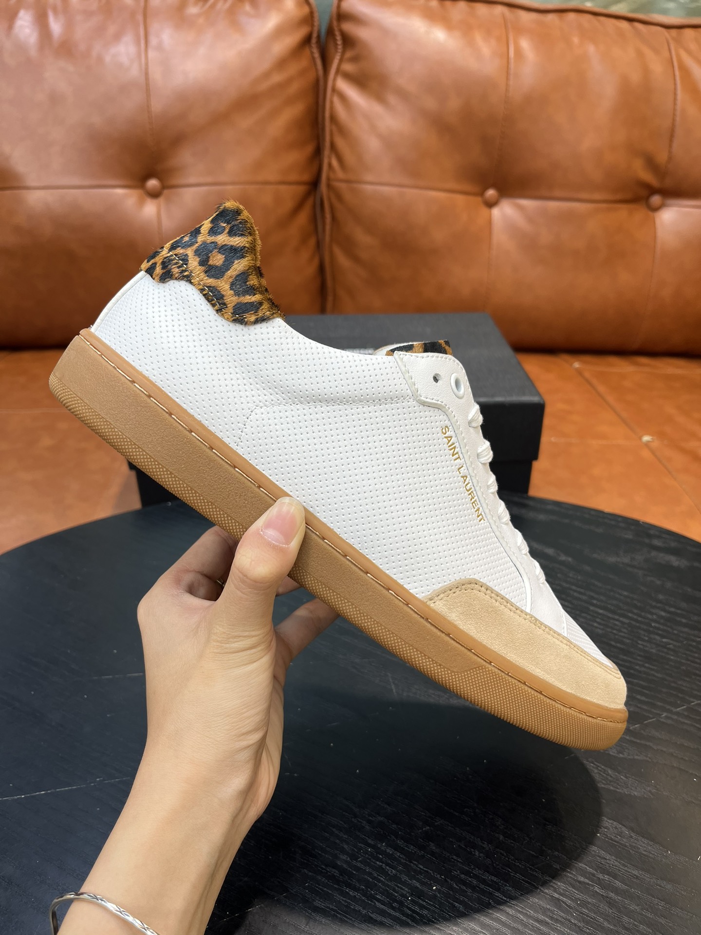Yves Saint Laurent White Leather Sneaker With Leopard Print Size 36-45 2 i1715597736 2998 2