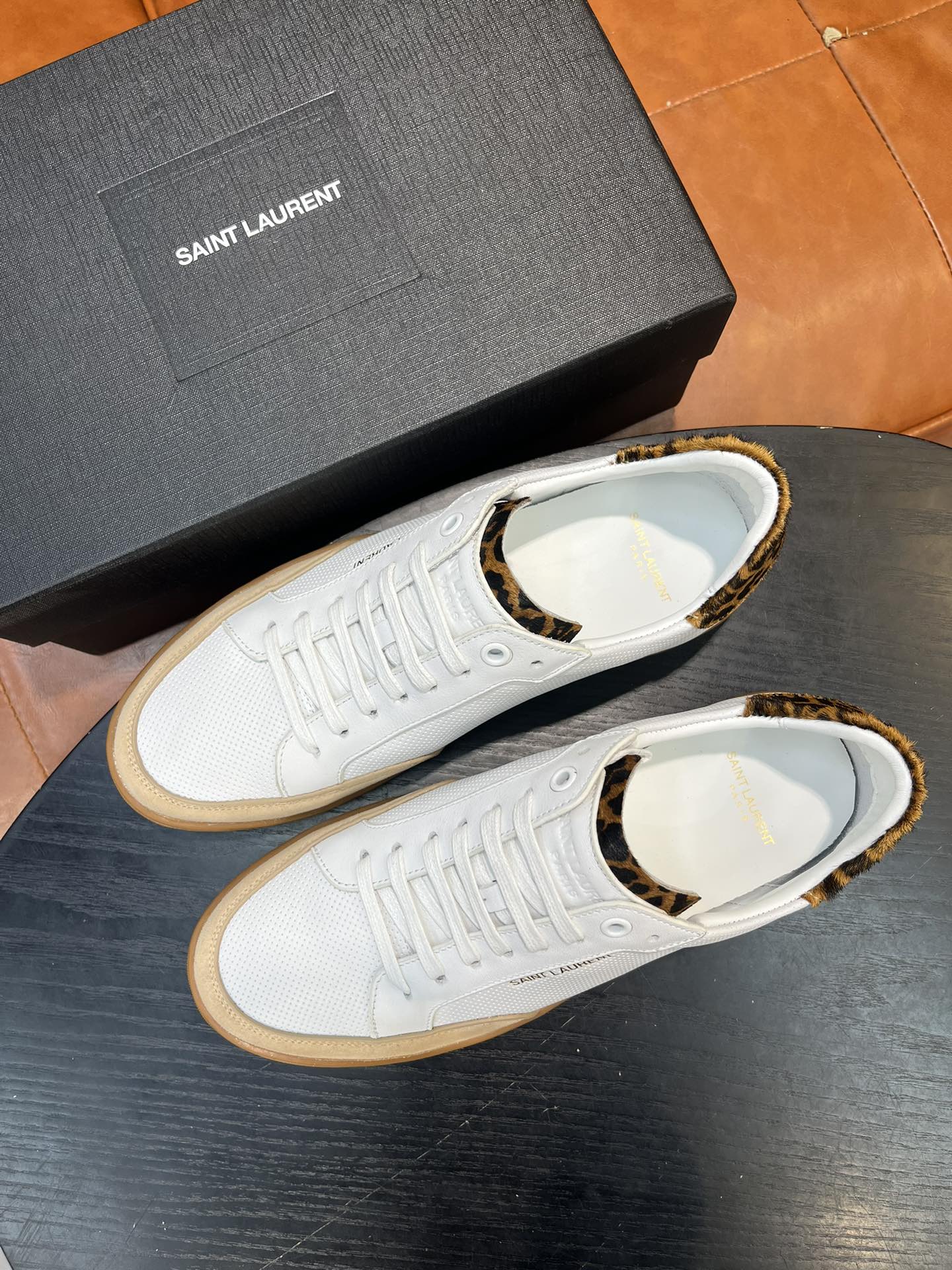 Yves Saint Laurent White Leather Sneaker With Leopard Print Size 36-45 3 i1715597736 4963 6