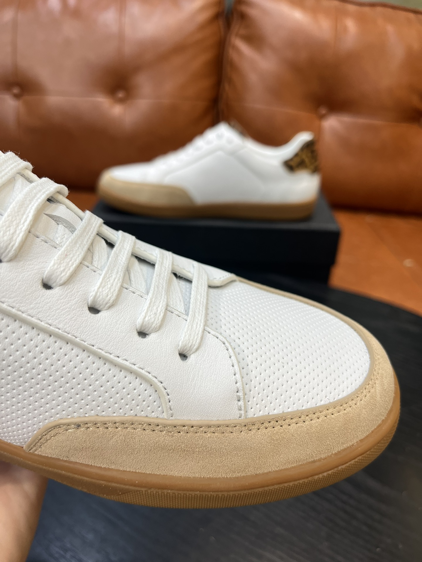 Yves Saint Laurent White Leather Sneaker With Leopard Print Size 36-45 5 i1715597736 6097 7