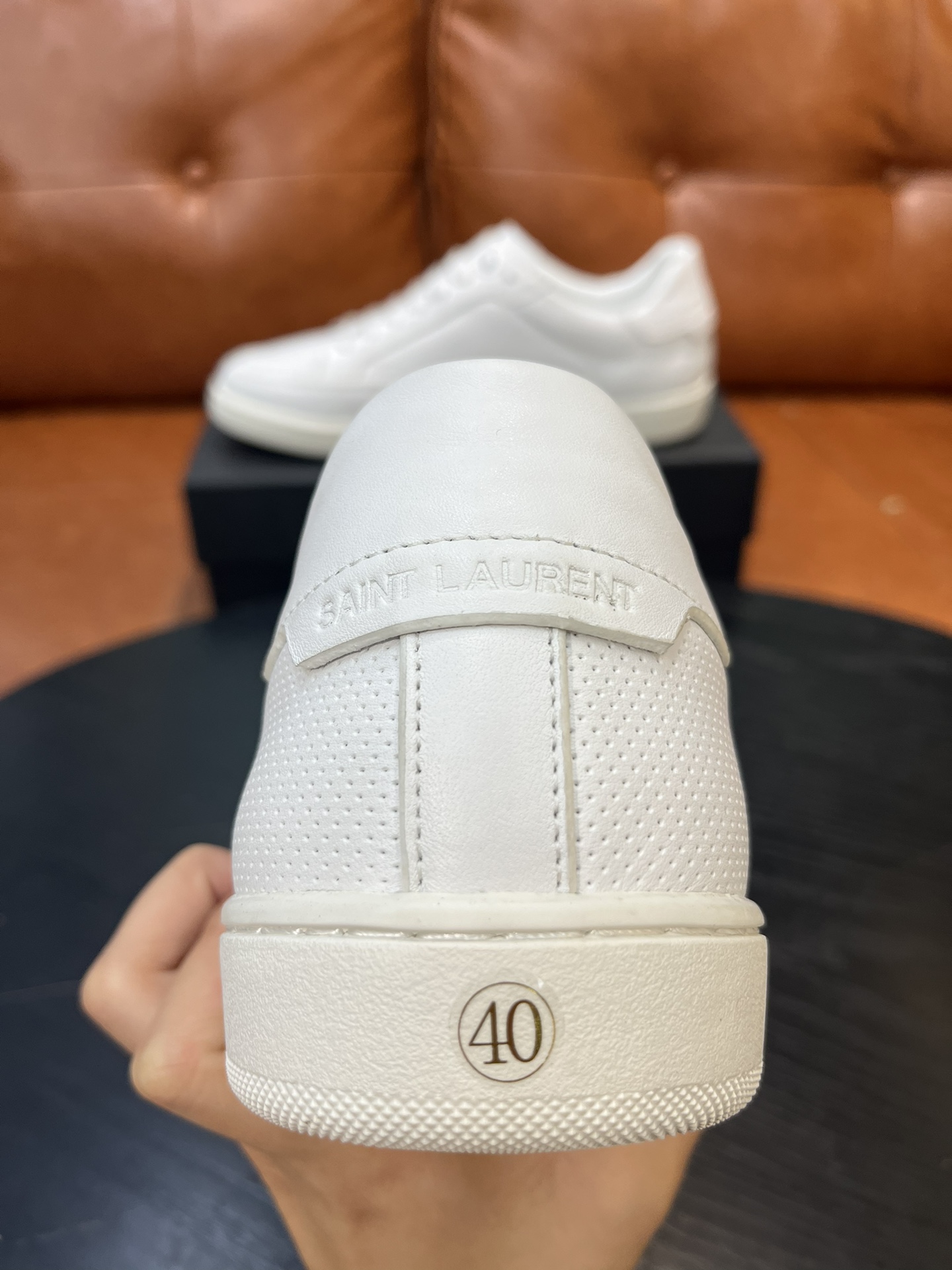Yves Saint Laurent White Leather Court Classic SL/06 Embroidered Sneakers 7 i1715597760 1272 0
