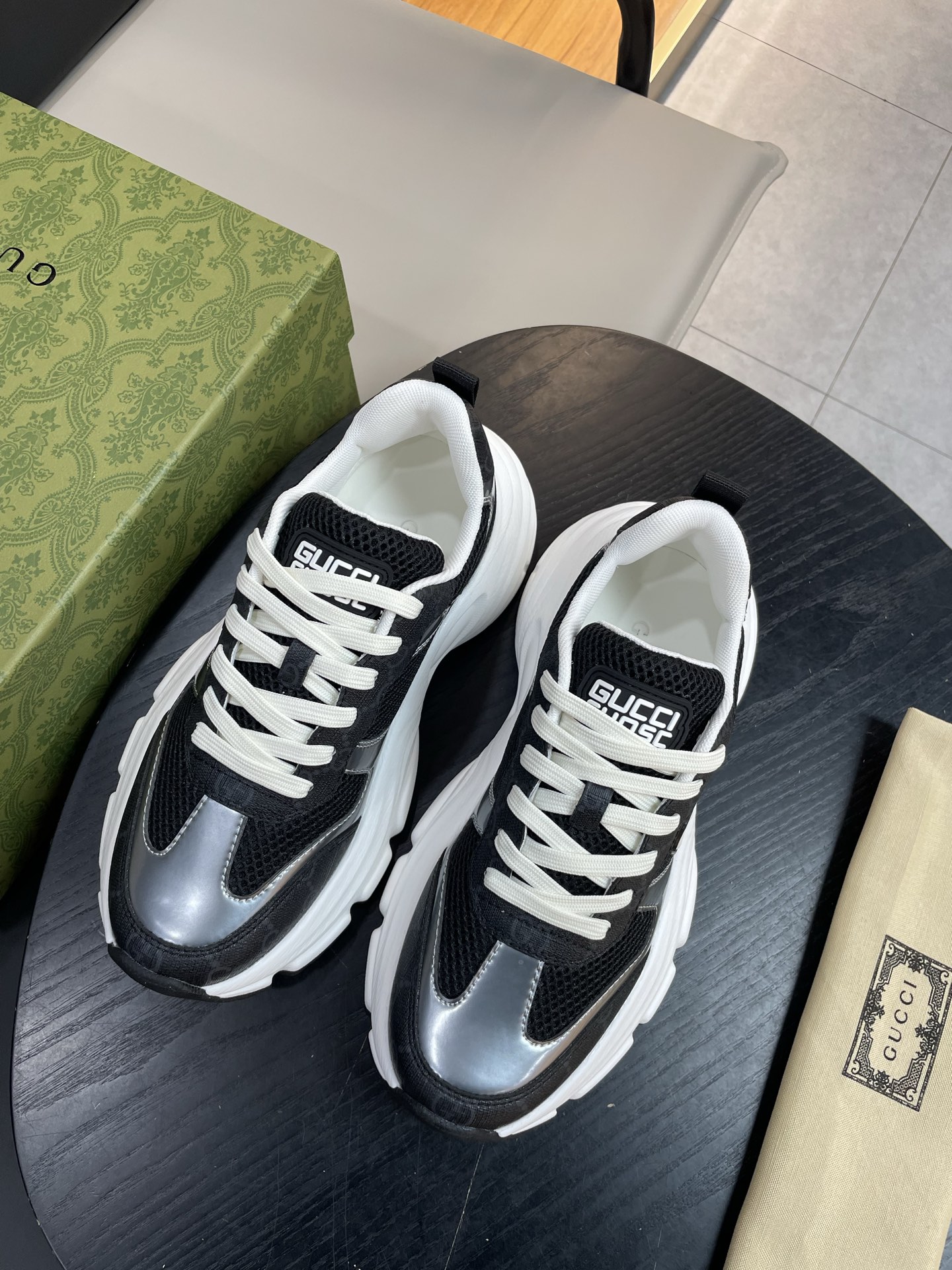 Gucci Men's Screener Sneaker GG Crystal,Black, Authentic Designer Sneakers 3 i1744184453894 7334 0 1