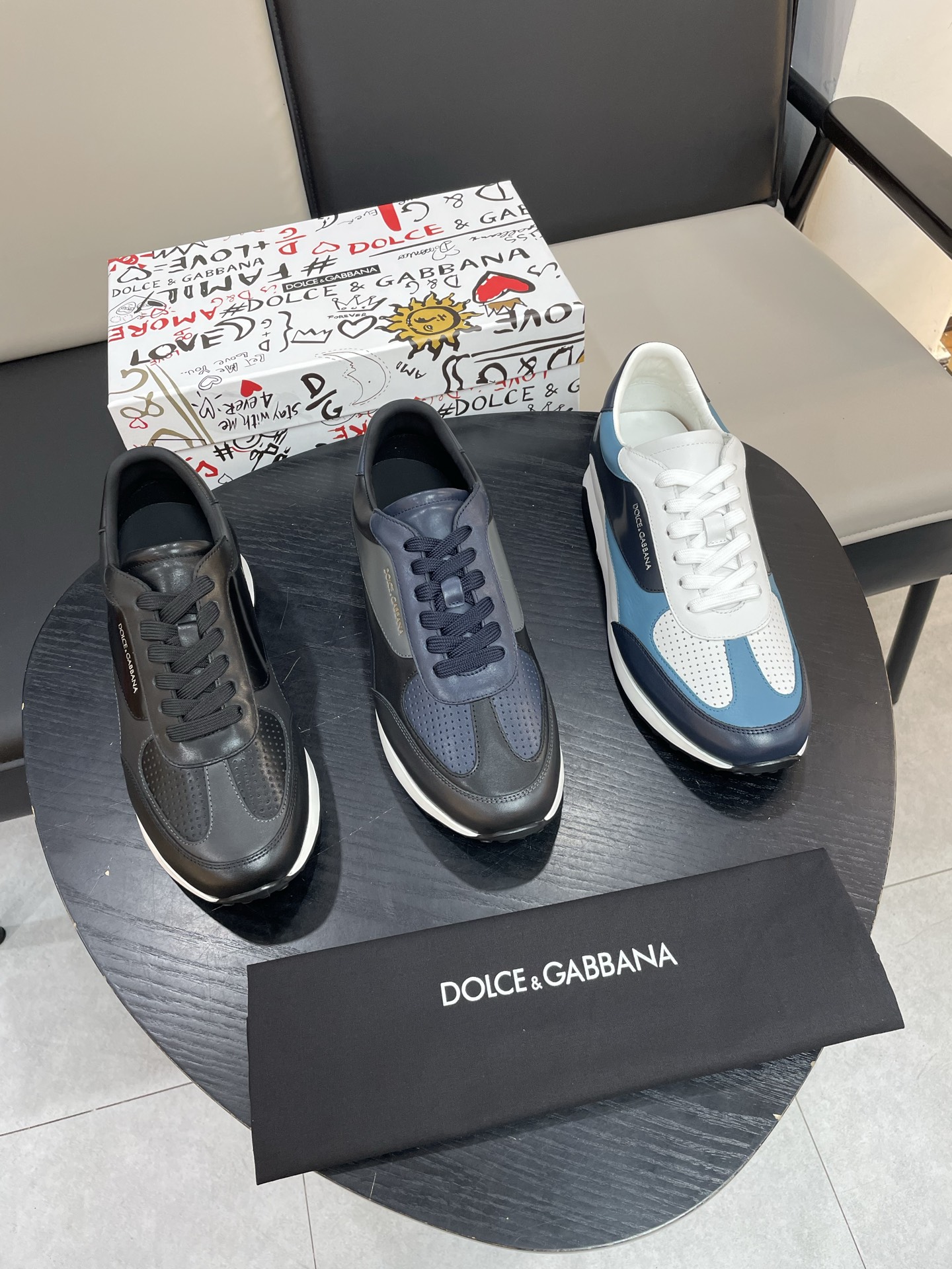 Dolce & Gabbana Men's Leather Sneakers Lace-Up Casual Shoes 2 i1744451436094 775 0 0