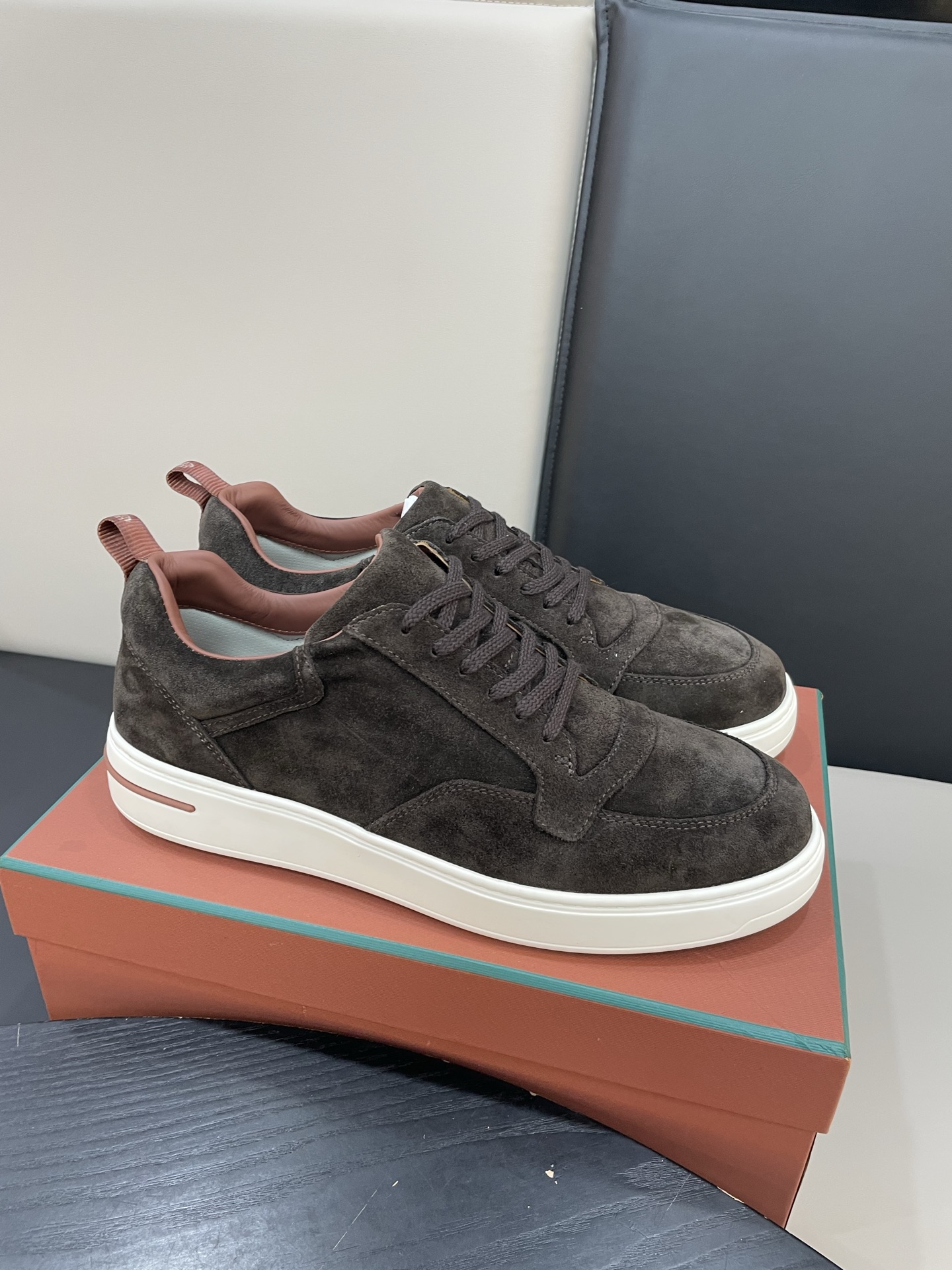 Loro Piana Weekend Walk Men's Suede Sneakers Waterproof Thick Sole Shoes 10 i1755252550140 7877 0 8