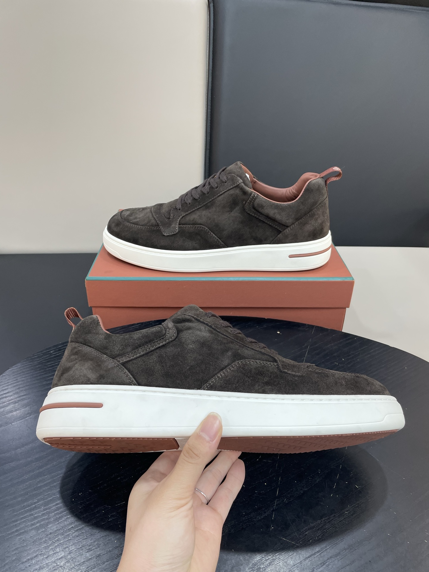 Loro Piana Weekend Walk Men's Suede Sneakers Waterproof Thick Sole Shoes 8 i1755252550154 579 0 6