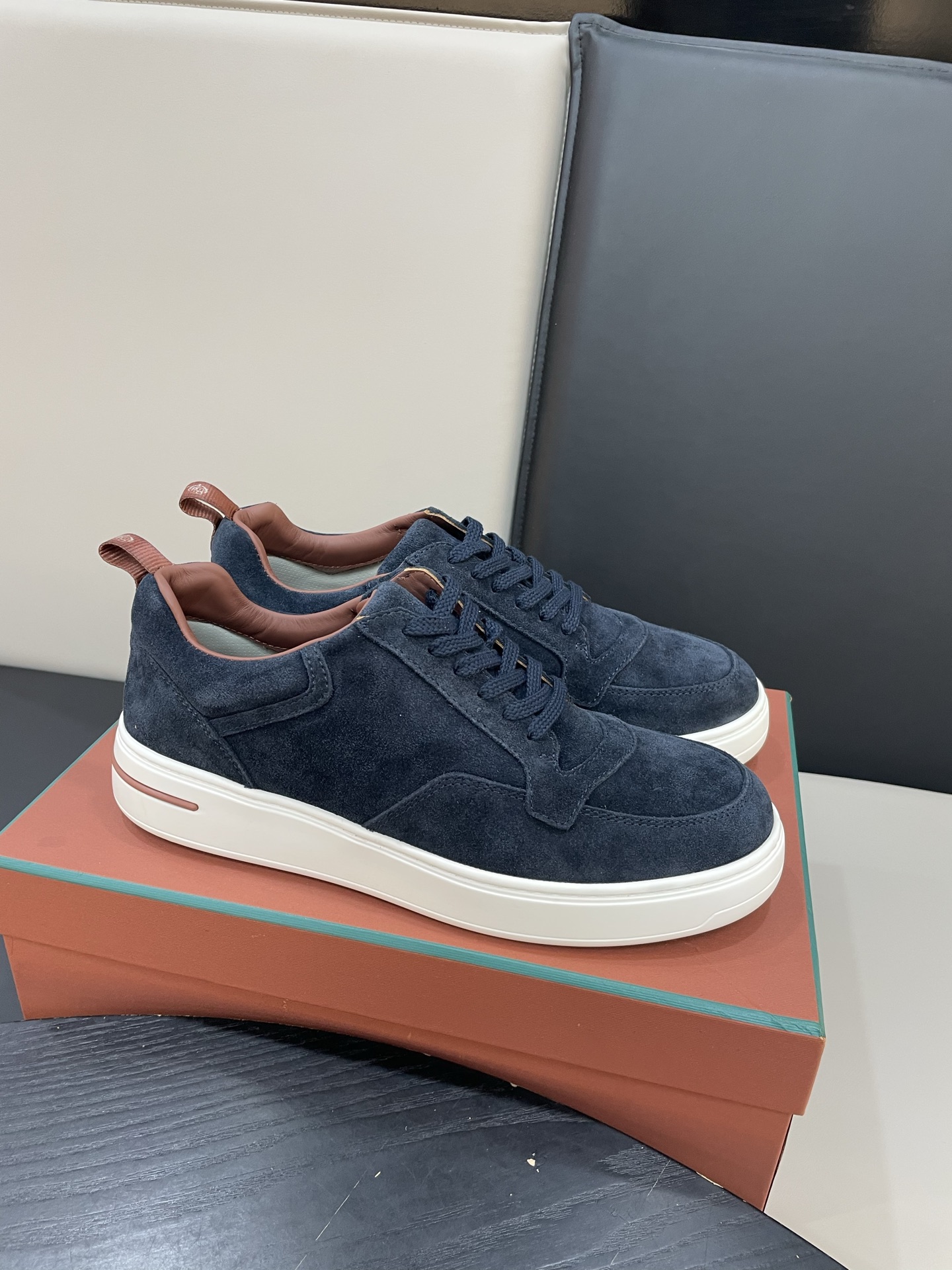 Loro Piana Weekend Walk Navy Suede Sneakers - Comfortable & Stylish Shoes 10 i1755252563793 6353 0 8