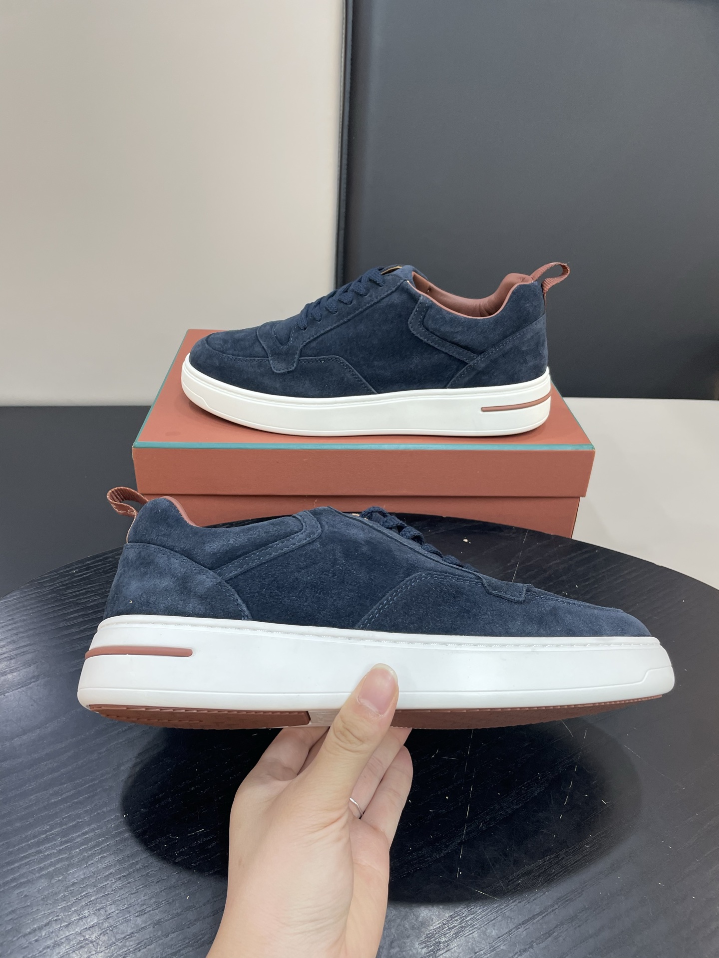 Loro Piana Weekend Walk Navy Suede Sneakers - Comfortable & Stylish Shoes 8 i1755252563865 5226 0 6