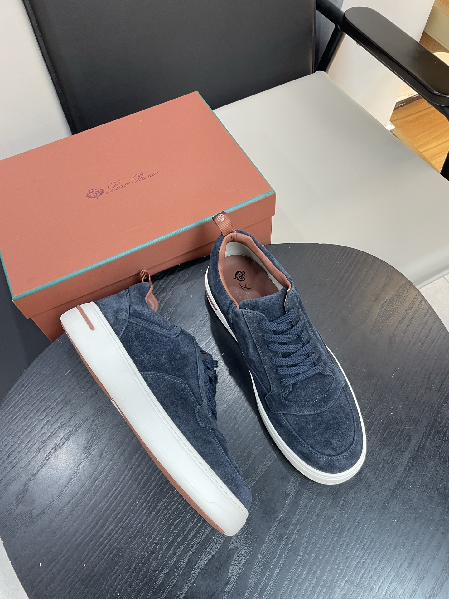 Loro Piana Weekend Walk Navy Suede Sneakers - Comfortable & Stylish Shoes 9 i1755252565028 1472 0 7