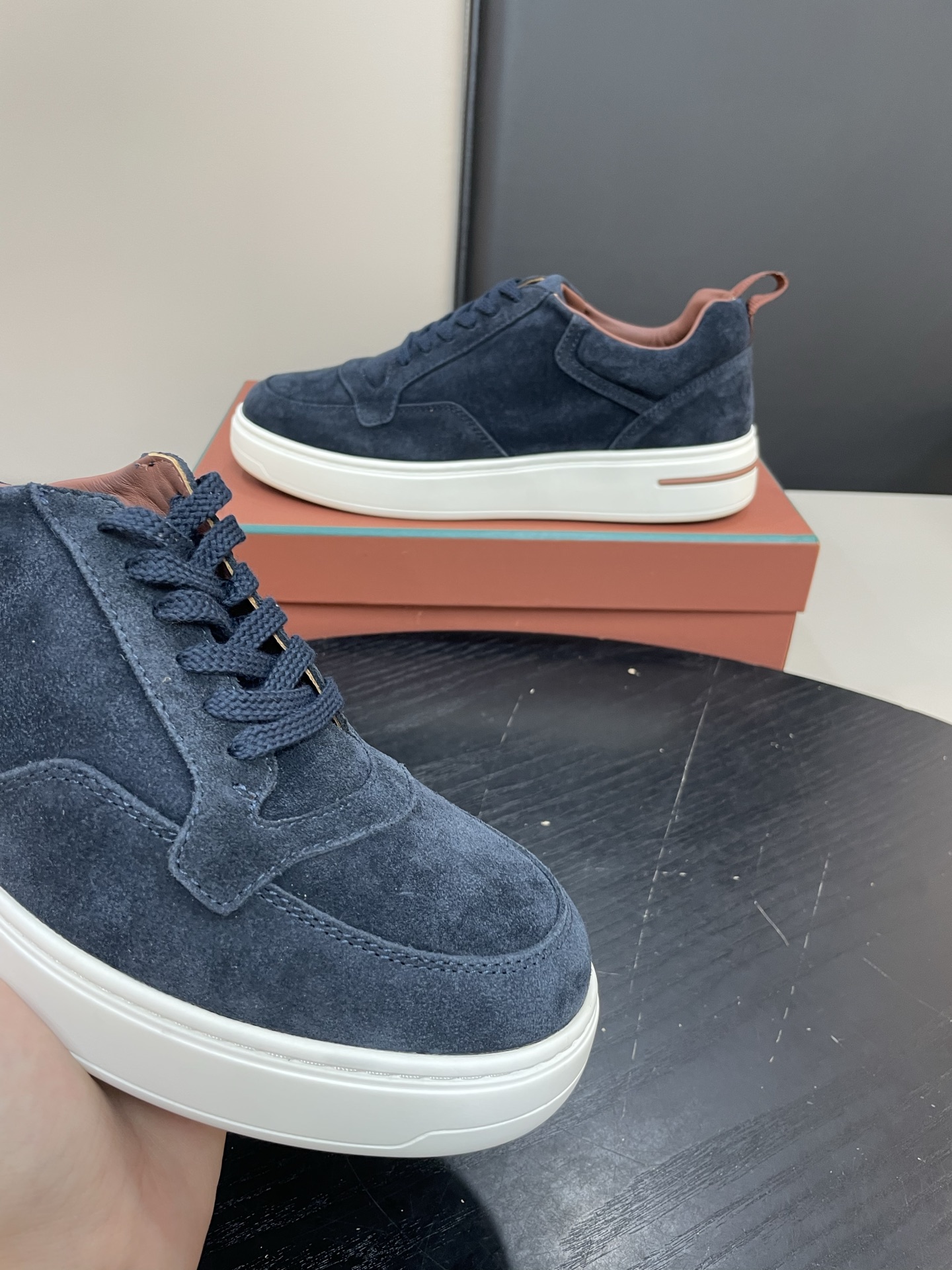 Loro Piana Weekend Walk Navy Suede Sneakers - Comfortable & Stylish Shoes 5 i1755252565817 4152 0 3