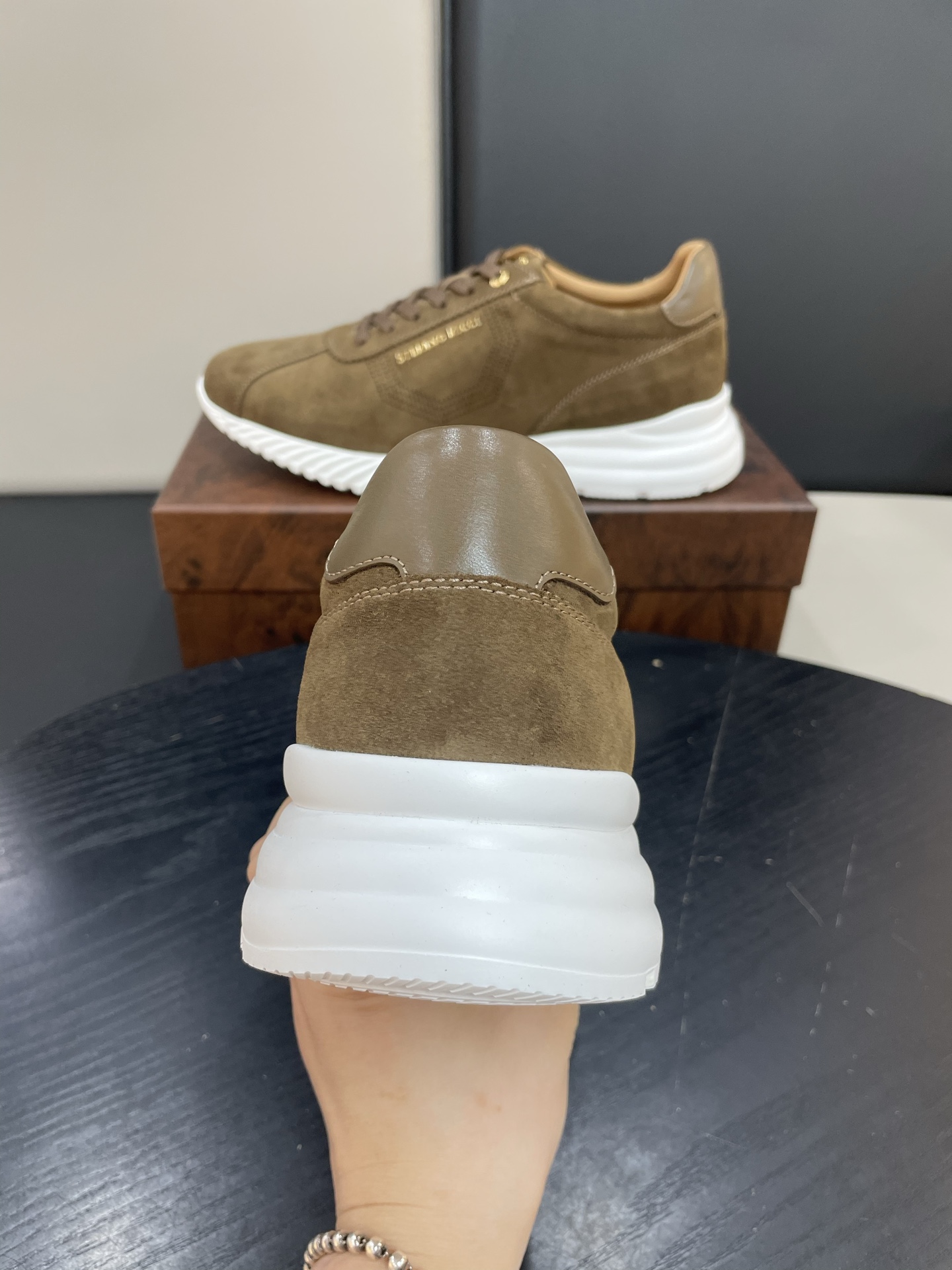 Stefano Ricci Suede Leather Sneakers - Casual Shoes in Olive Green 7 i1755504983681 3269 0 5