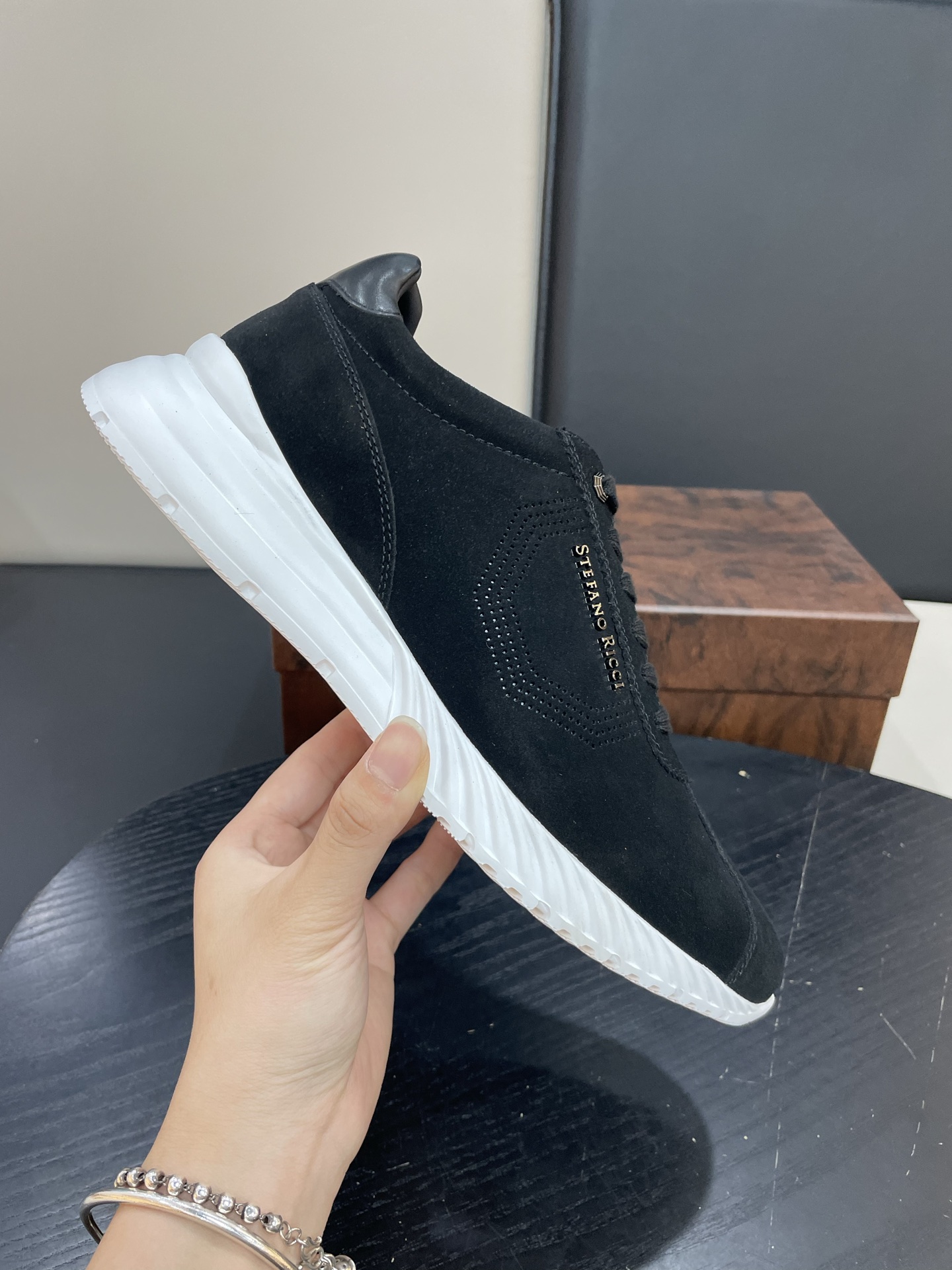 Stefano Ricci Men's Black Suede Leather Sneakers - Stylish Comfort Shoes 2 i1755505025602 2043 0 0