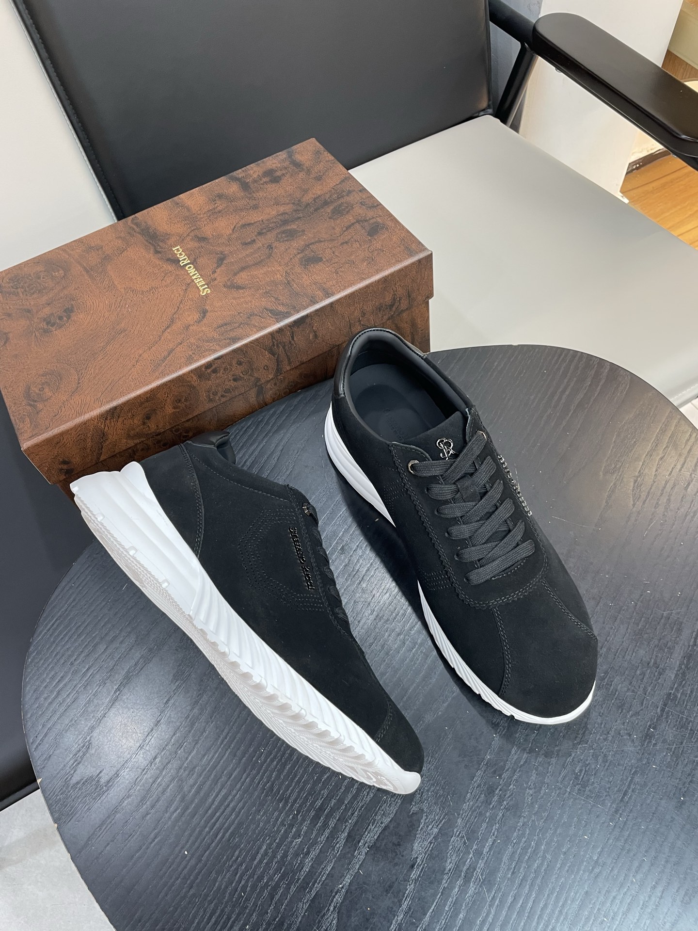 Stefano Ricci Men's Black Suede Leather Sneakers - Stylish Comfort Shoes 9 i1755505026804 1491 0 7