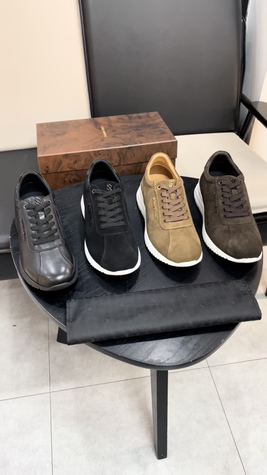 Stefano Ricci Men's Casual Suede Leather Sneakers - Comfortable & Lightweight