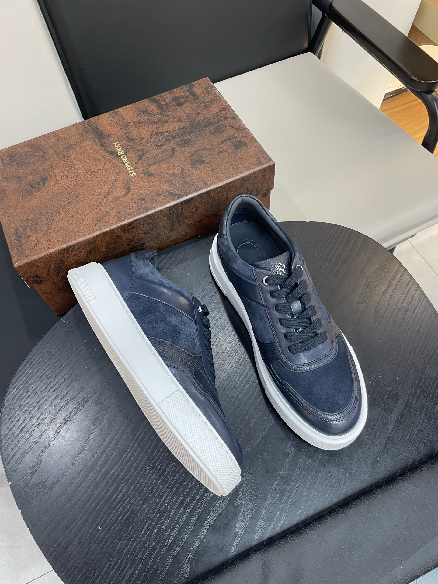 Stefano Ricci Men's Navy Blue Suede & Leather Low-Top Sneakers 9 i1756195977032 1325 0 7
