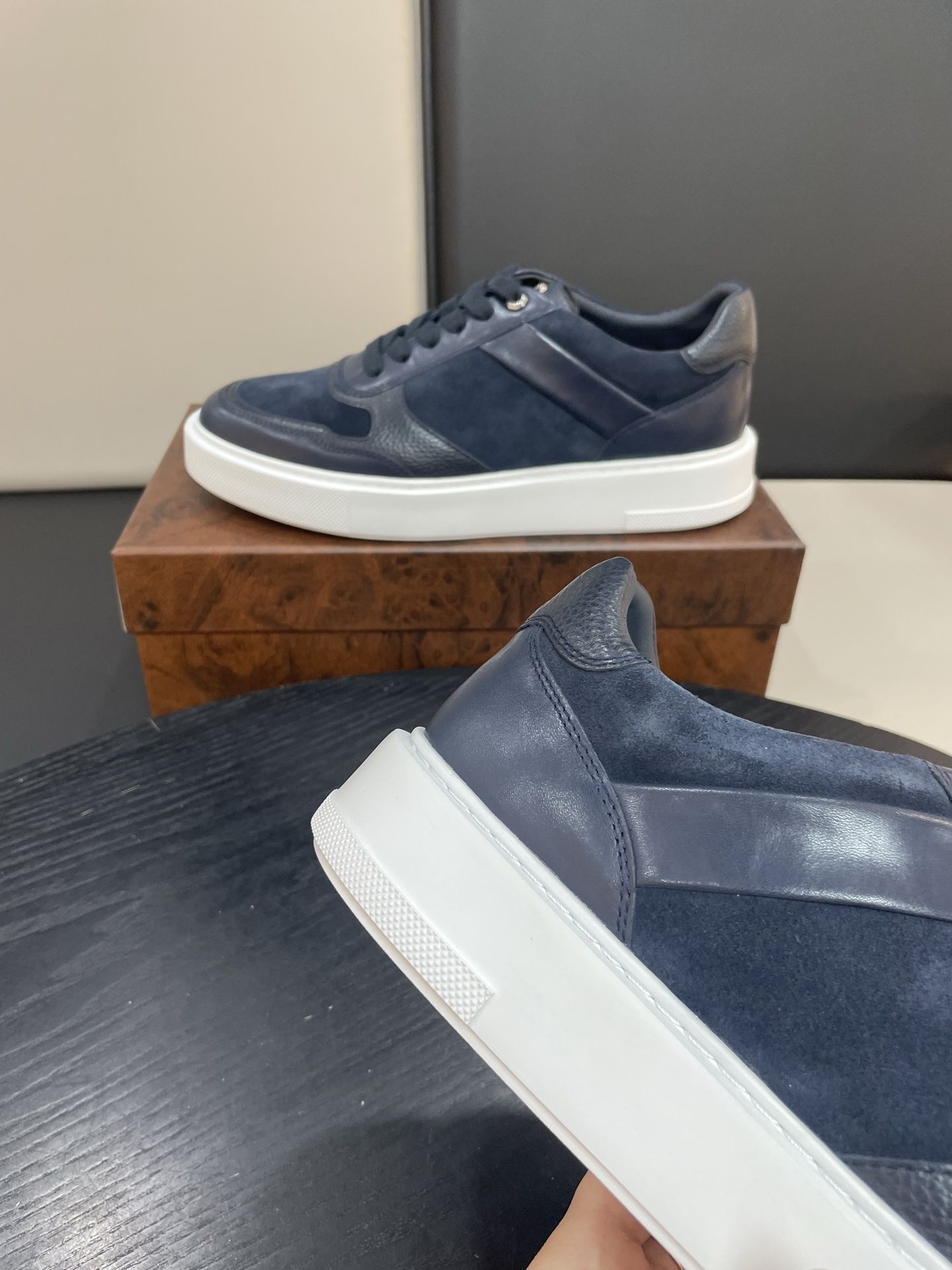 Stefano Ricci Men's Navy Blue Suede & Leather Low-Top Sneakers 6 i1756195977119 3846 0 4