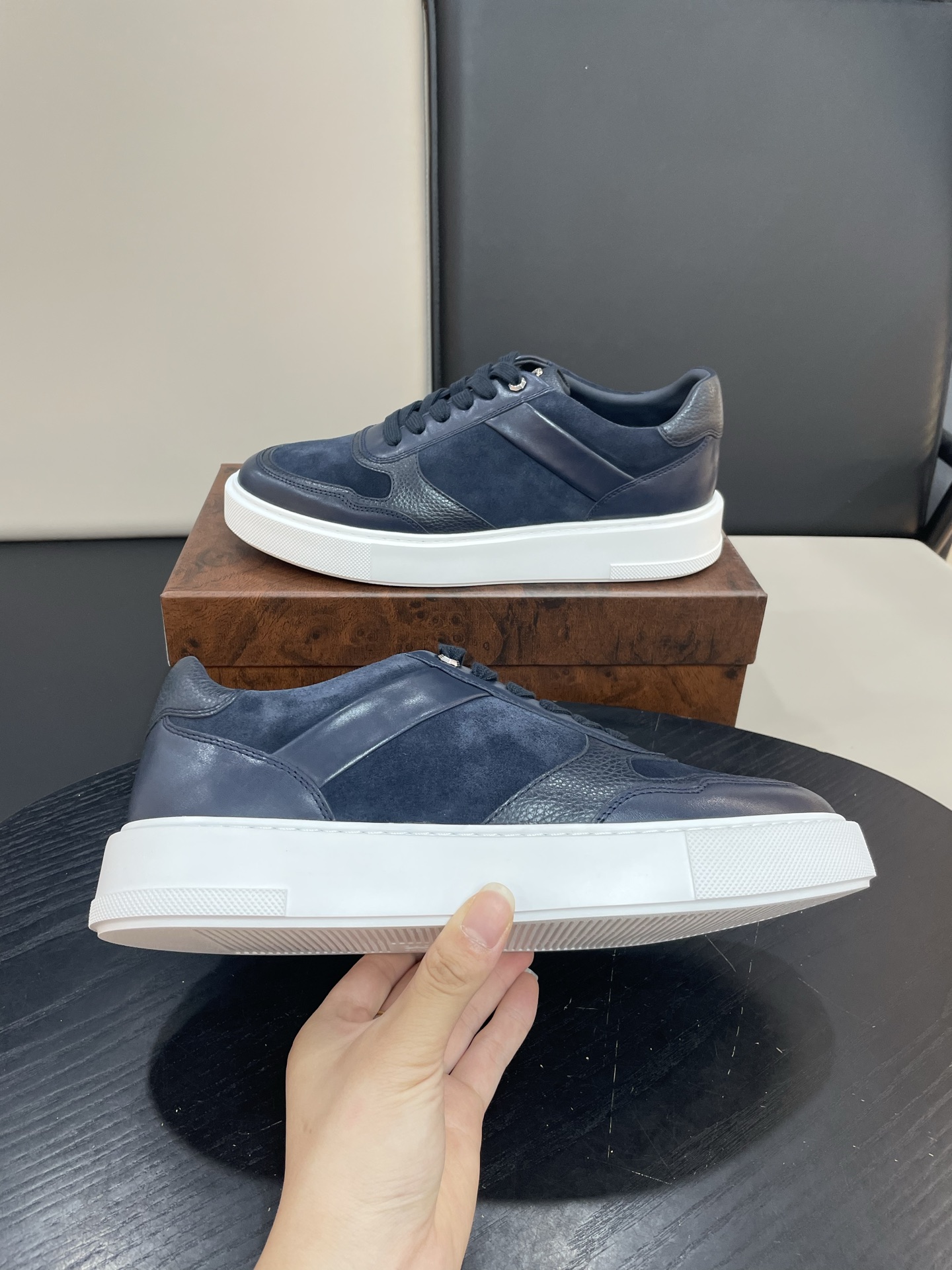 Stefano Ricci Men's Navy Blue Suede & Leather Low-Top Sneakers 8 i1756195977267 991 0 6