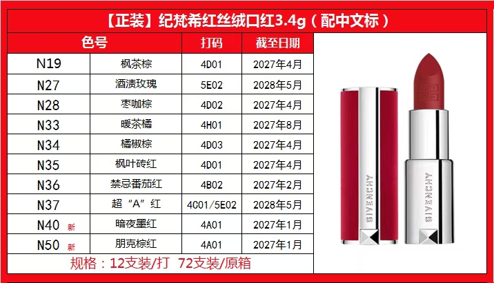 40. Givenchy Labial de Terciopelo Rojo 3.4g 🔜 Calidad 1:1❗️10 colores: N19#, N27#, N28#, N33#, N34#, N35#, N36#, N37#,…