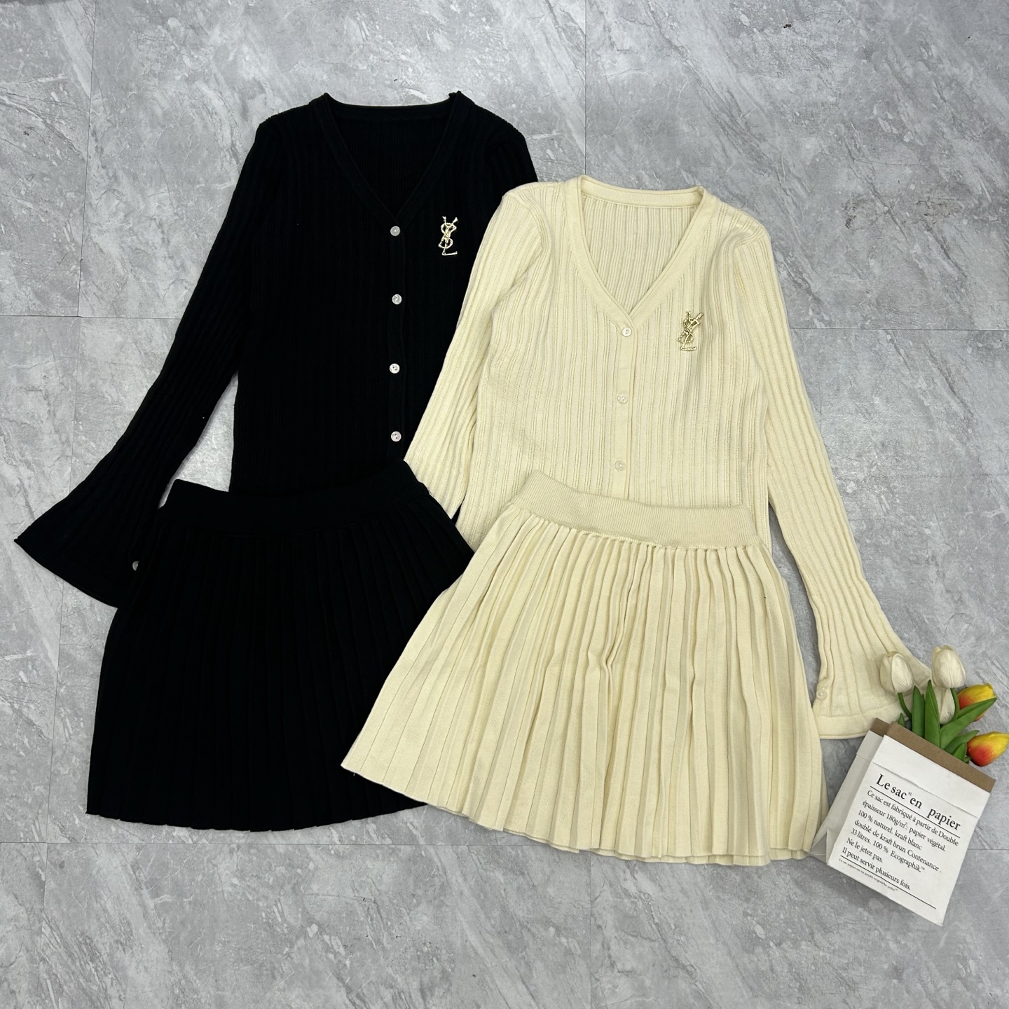 NO:507520,Flap sleeve two-piece set, alexander wang19860909喇叭袖两件套,,alexander wang,Women's clothing