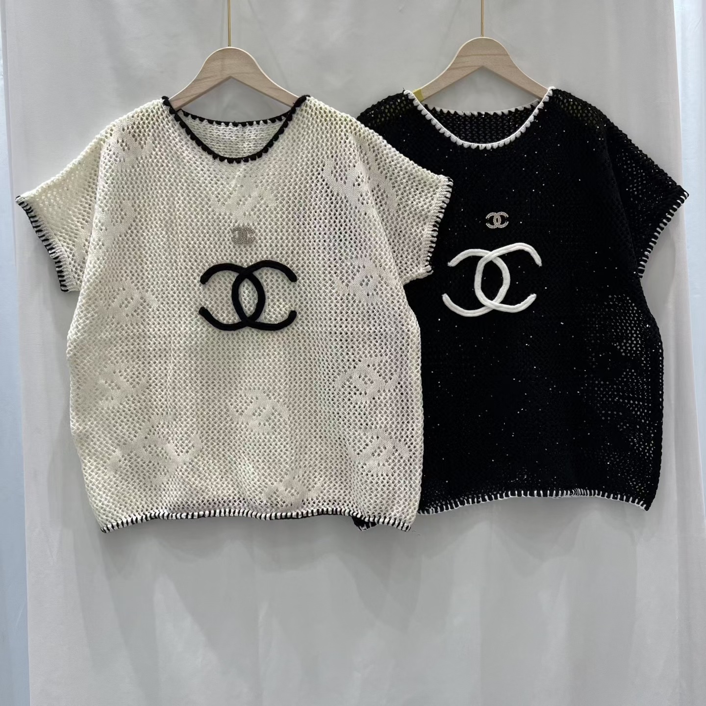 NO:751125,Xiaoxiang hollow short-sleeved, T-shirt,19860909小香镂空短袖,,T-shirt,,Women's clothing