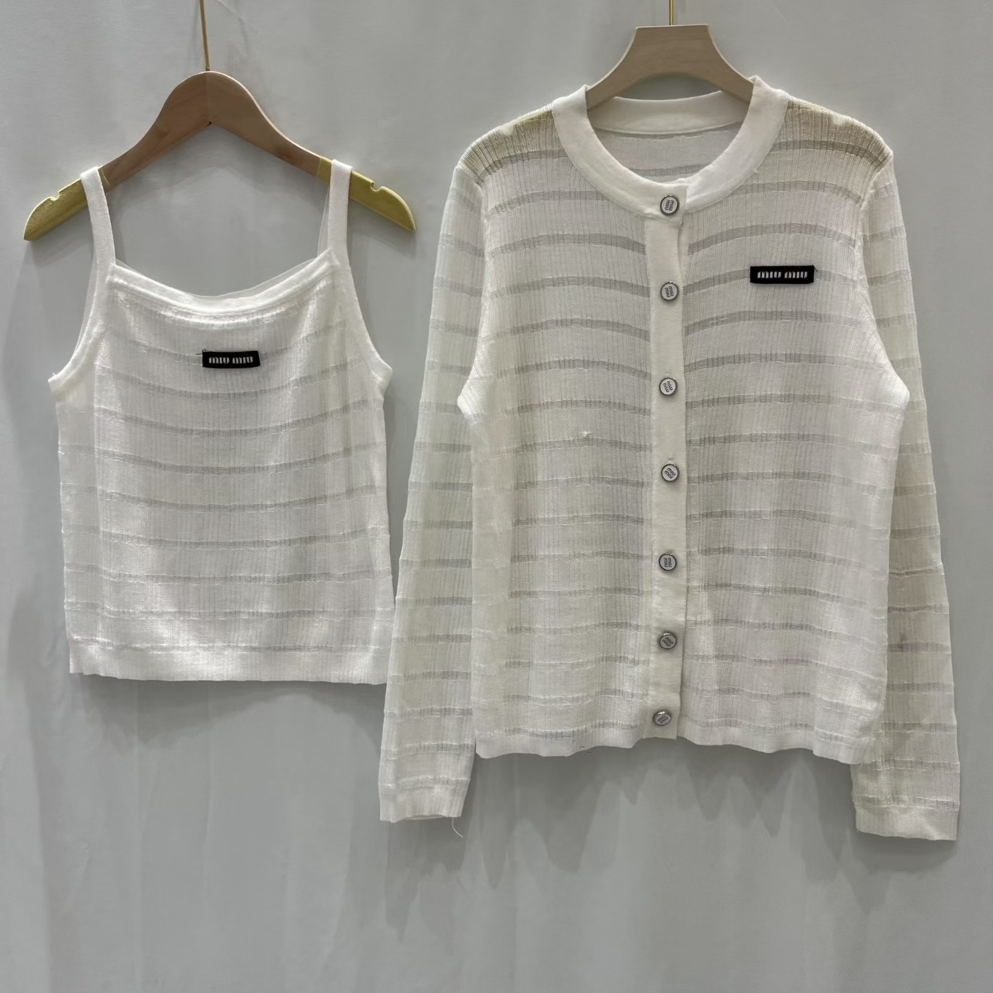 NO:791172,Miu Miu organza splicing two-piece set,,19860909缪缪欧根纱拼接两件套,,,Women's clothing