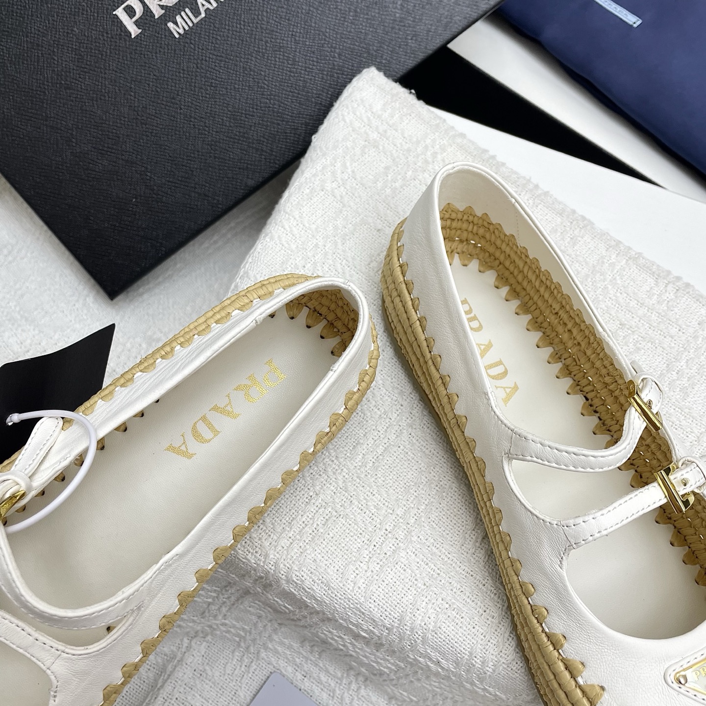Prada Raffia Mary Jane Flats - Handwoven, Iconic Logo, and Stylish Comfort 3 i1748690212083 2788 0 1