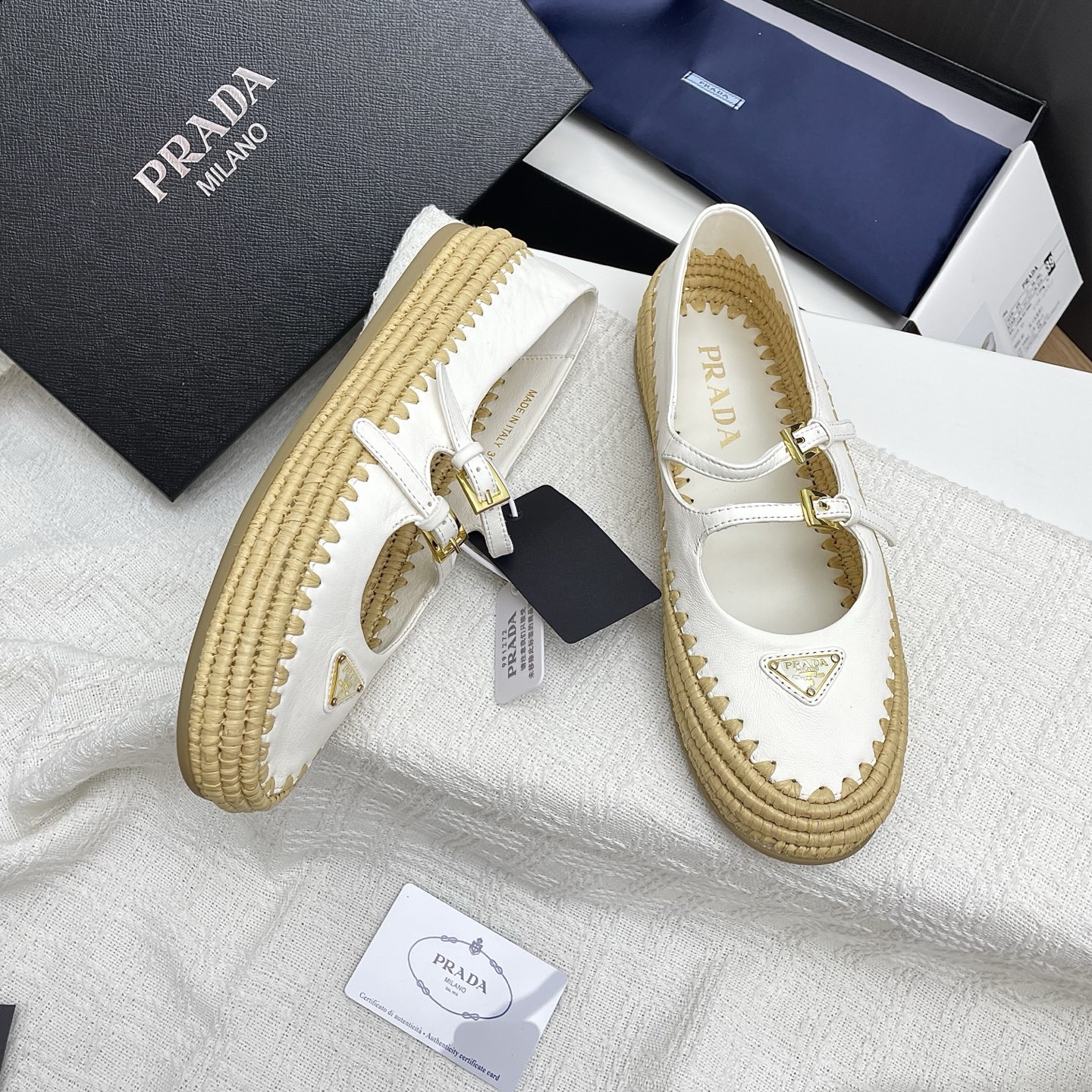 Prada Raffia Mary Jane Flats - Handwoven, Iconic Logo, and Stylish Comfort 8 i1748690212083 3779 0 6