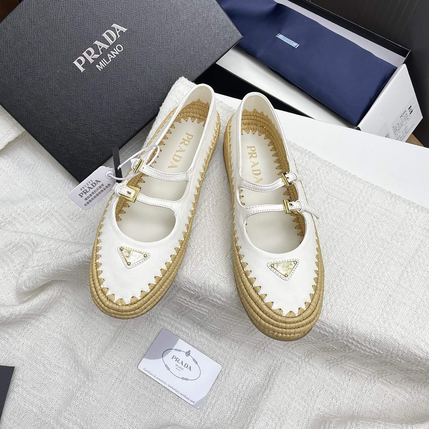 Prada Raffia Mary Jane Flats - Handwoven, Iconic Logo, and Stylish Comfort 2 i1748690212083 5258 0 0