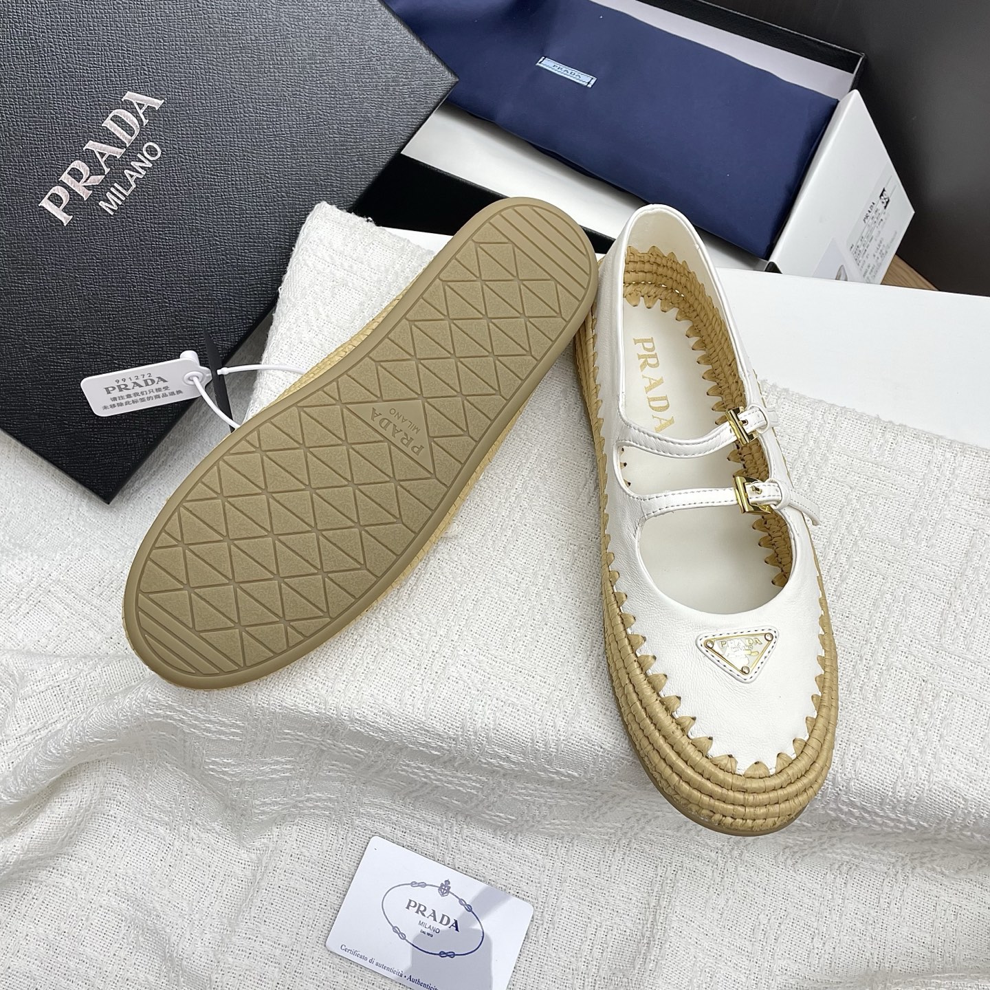 Prada Raffia Mary Jane Flats - Handwoven, Iconic Logo, and Stylish Comfort 6 i1748690212083 6656 0 4