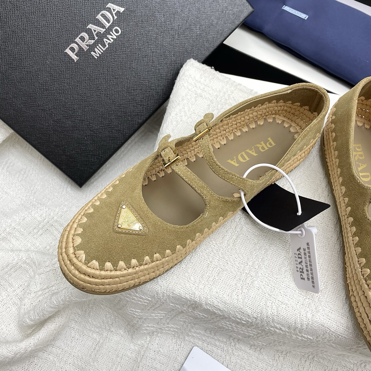Prada Raffia Mary Jane Flats - Handwoven Designer Shoes for Women 6 i1748850517668 4988 0 4