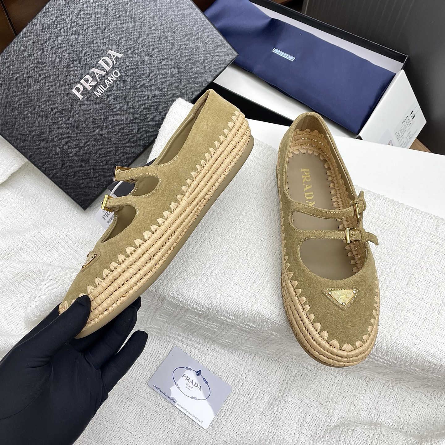 Prada Raffia Mary Jane Flats - Handwoven Designer Shoes for Women 8 i1748850517668 7685 0 6