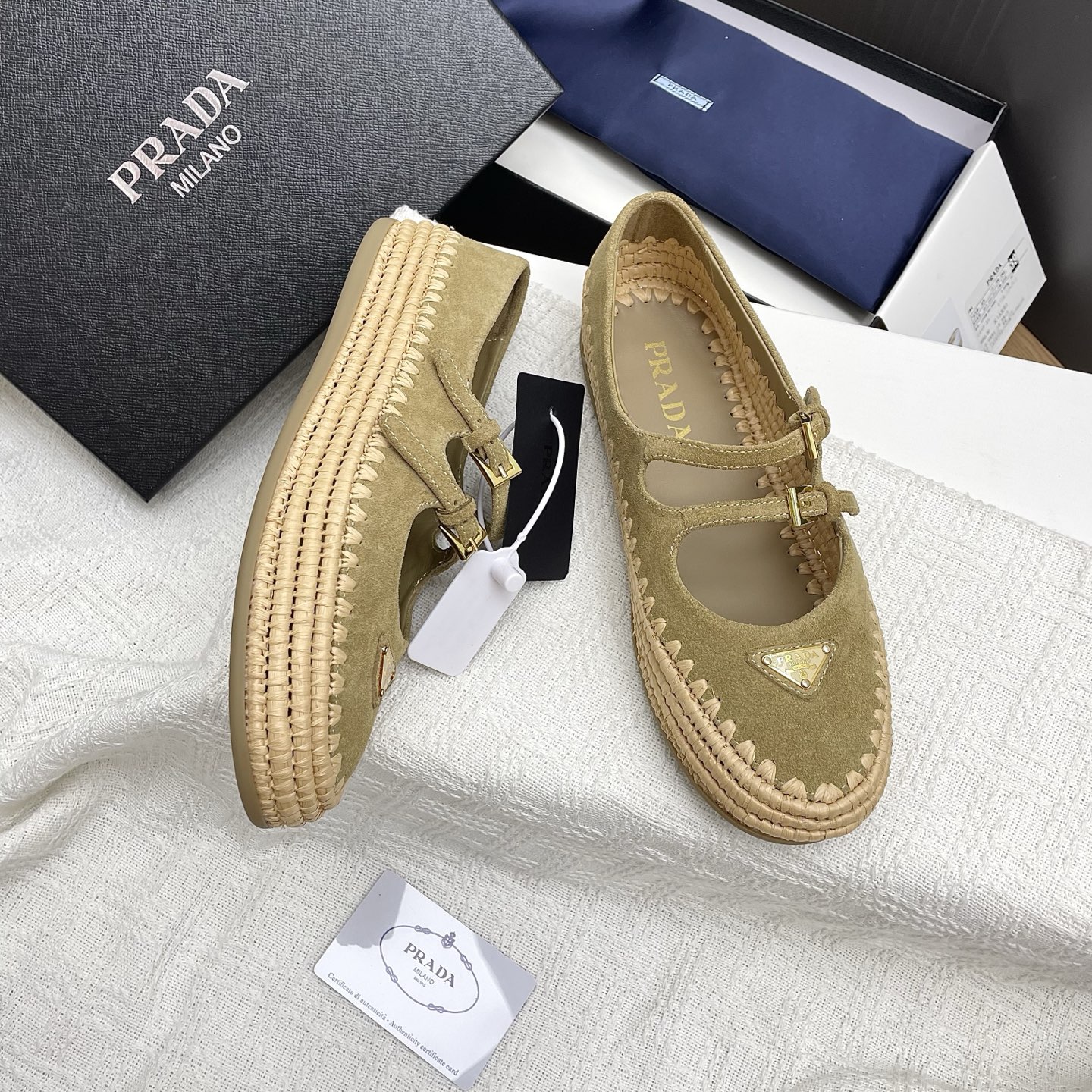 Prada Raffia Mary Jane Flats - Handwoven Designer Shoes for Women 4 i1748850517704 9843 0 2